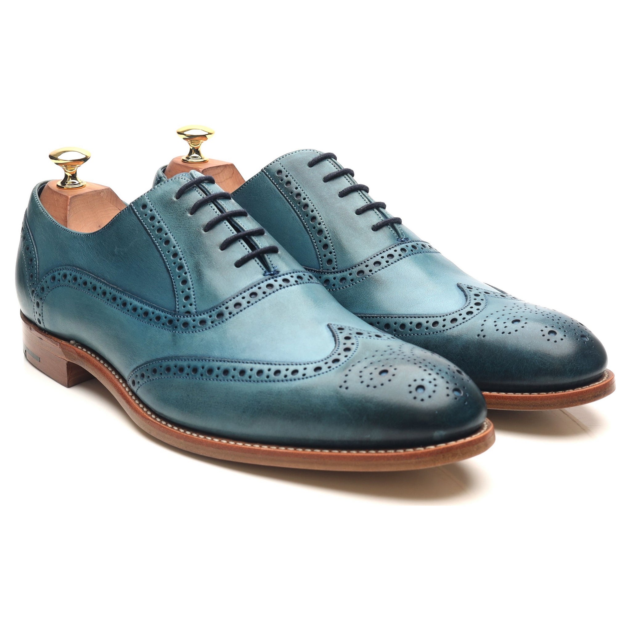 Barker Valiant brogues cuir bleu pointure UK 9