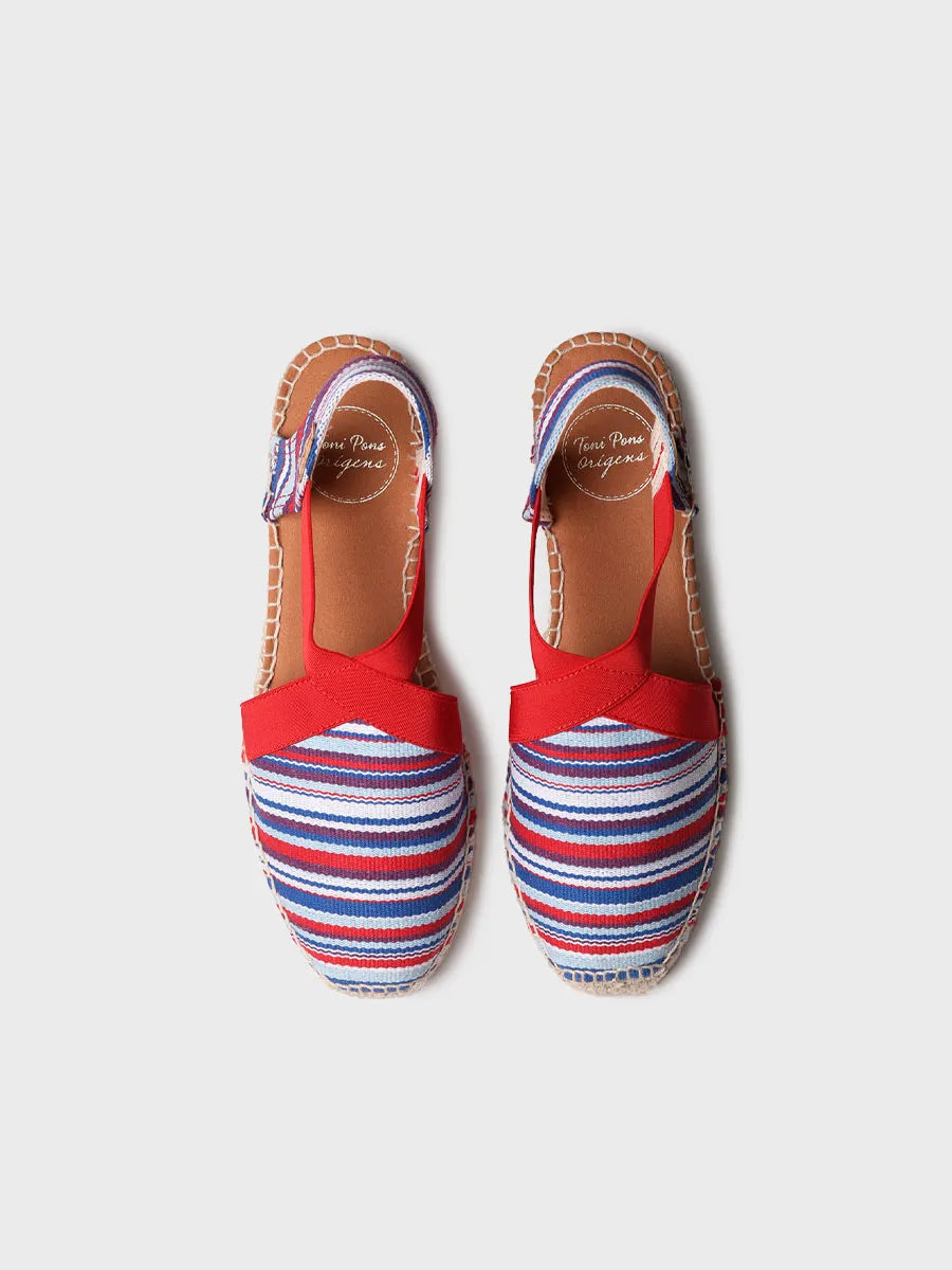 Toni Pons Vinaros espadrille compensée femme toile rayée