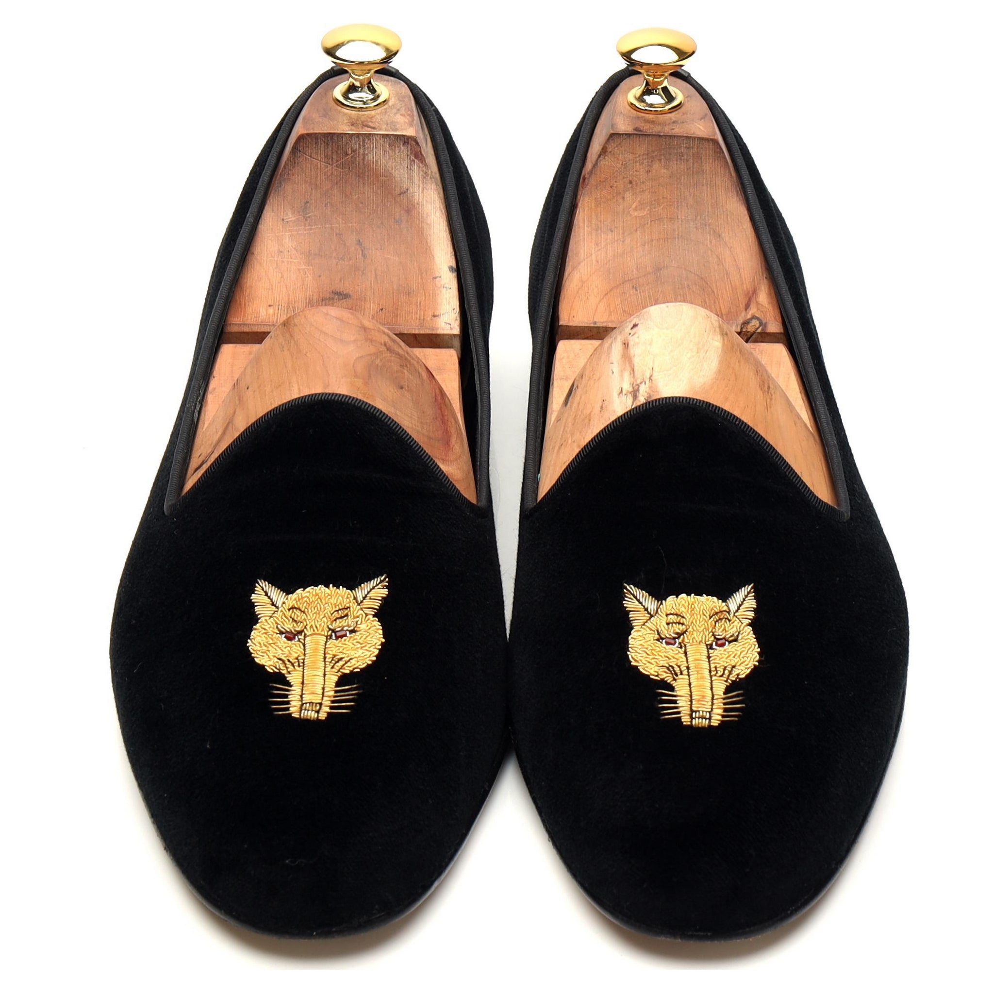 Edward Green pantoufles velours noir UK 10.5