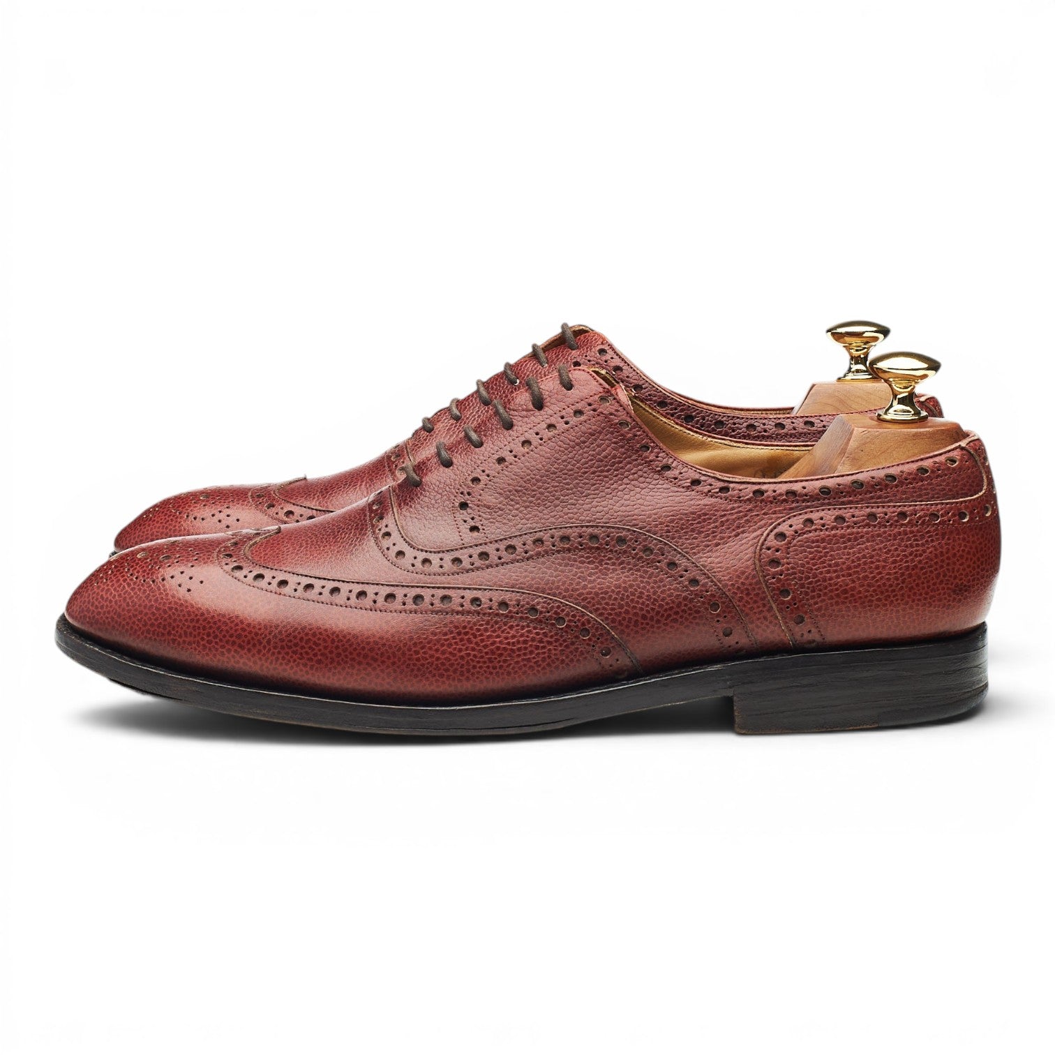 Barker Richelieu Brogues Cuir Grainé Marron UK 9