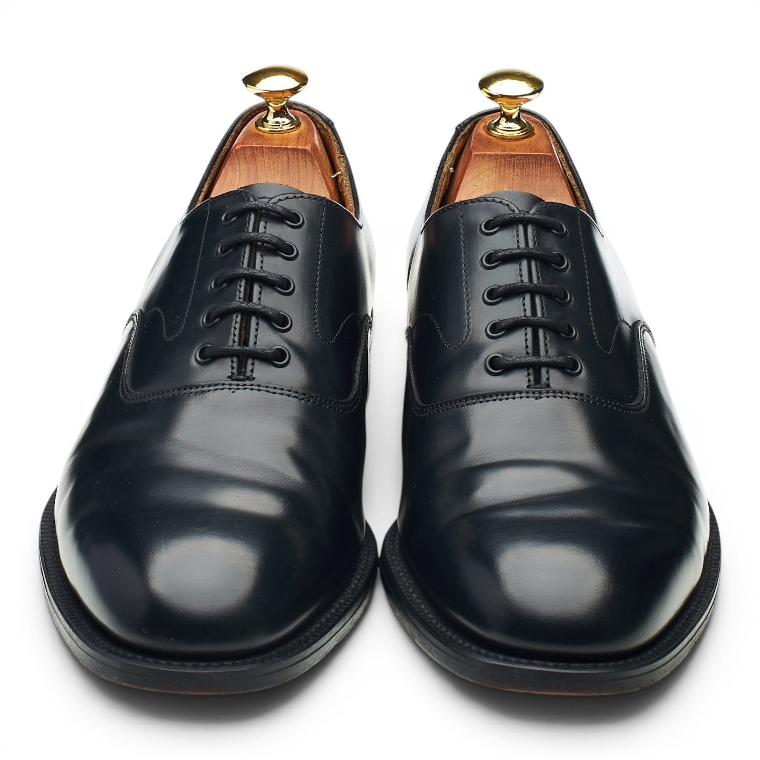 Sanders richelieu cuir noir 8,5 UK bout uni