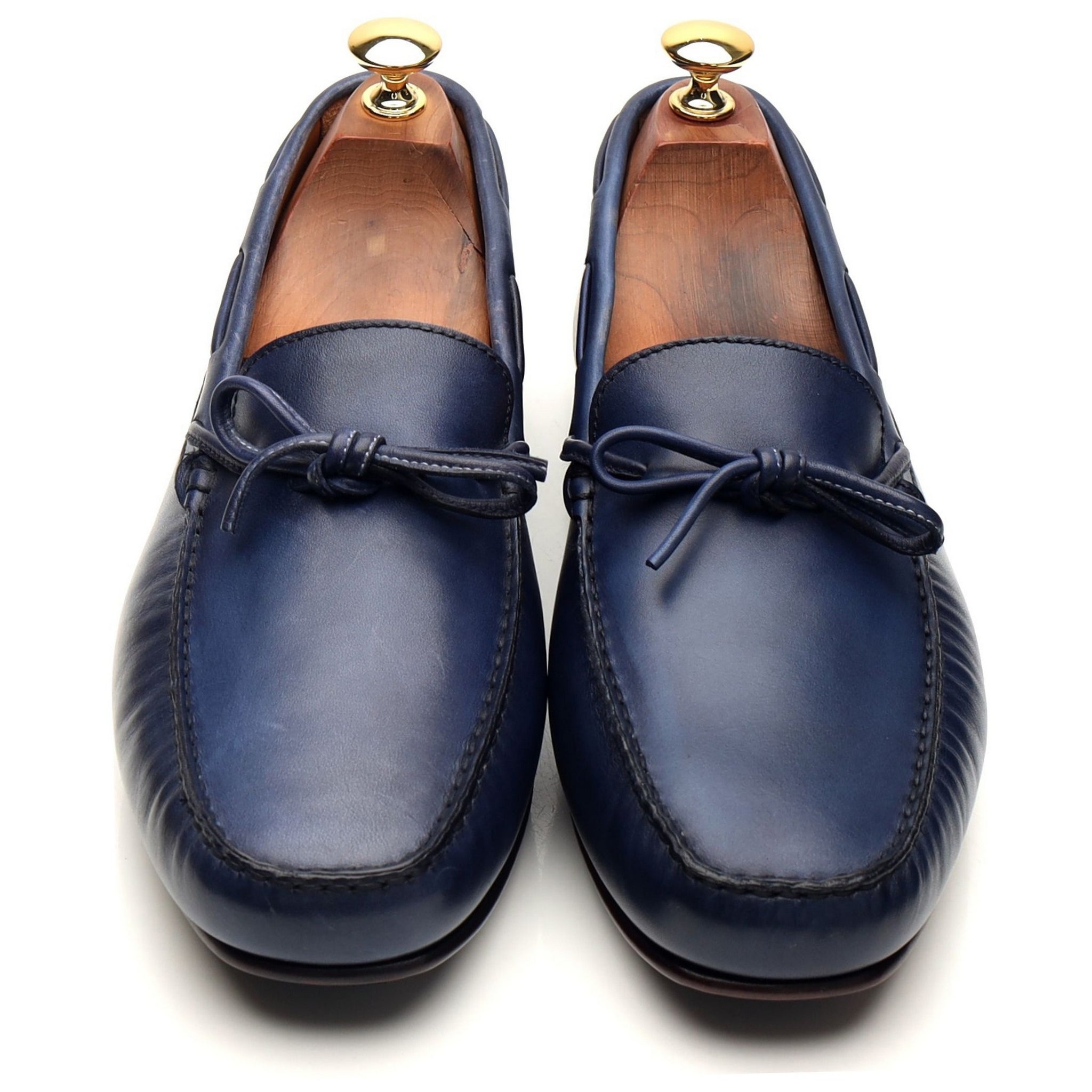 Carmina 80802 mocassins conduite cuir bleu marine UK 9