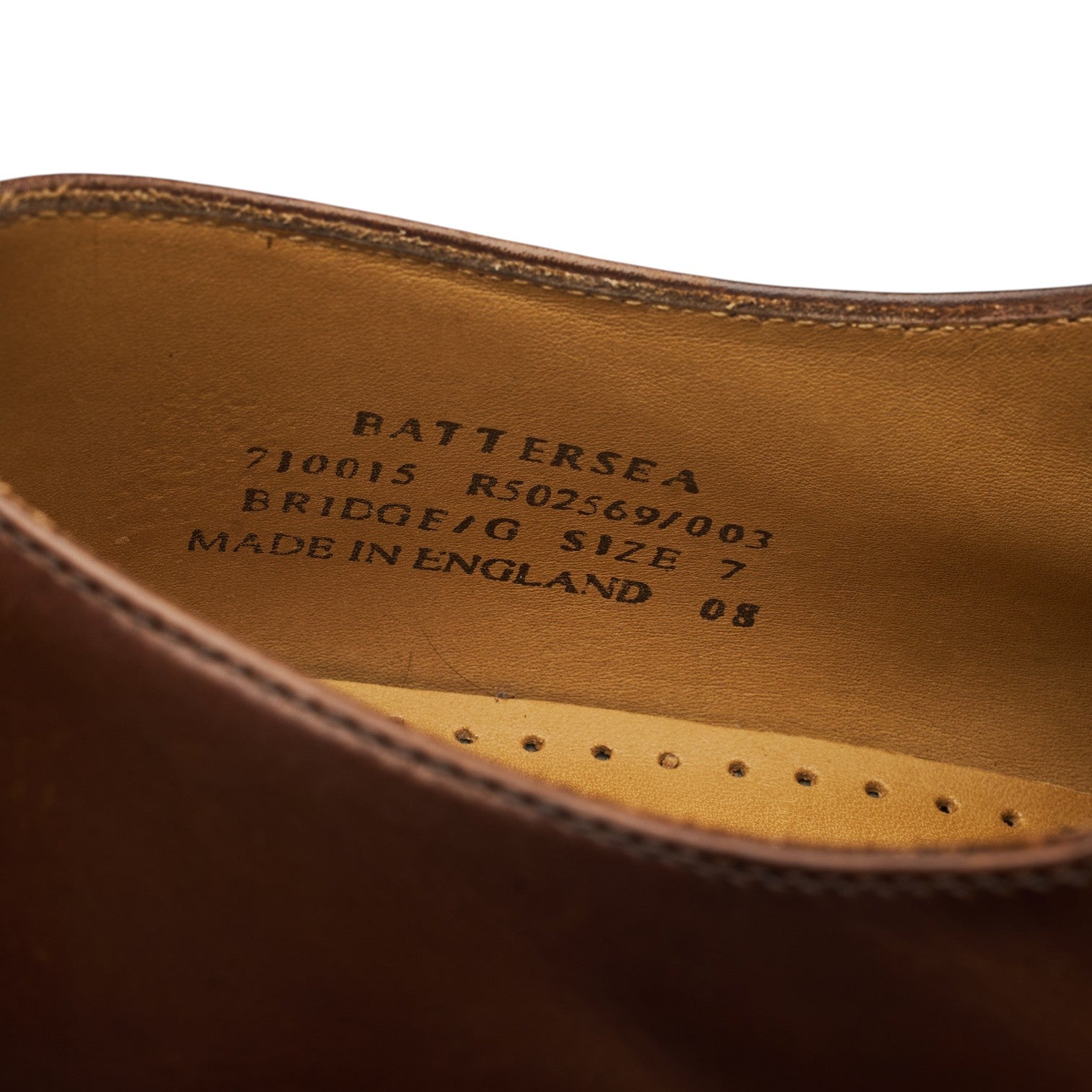 Loake Battersea derby cuir marron pointure UK 7 G