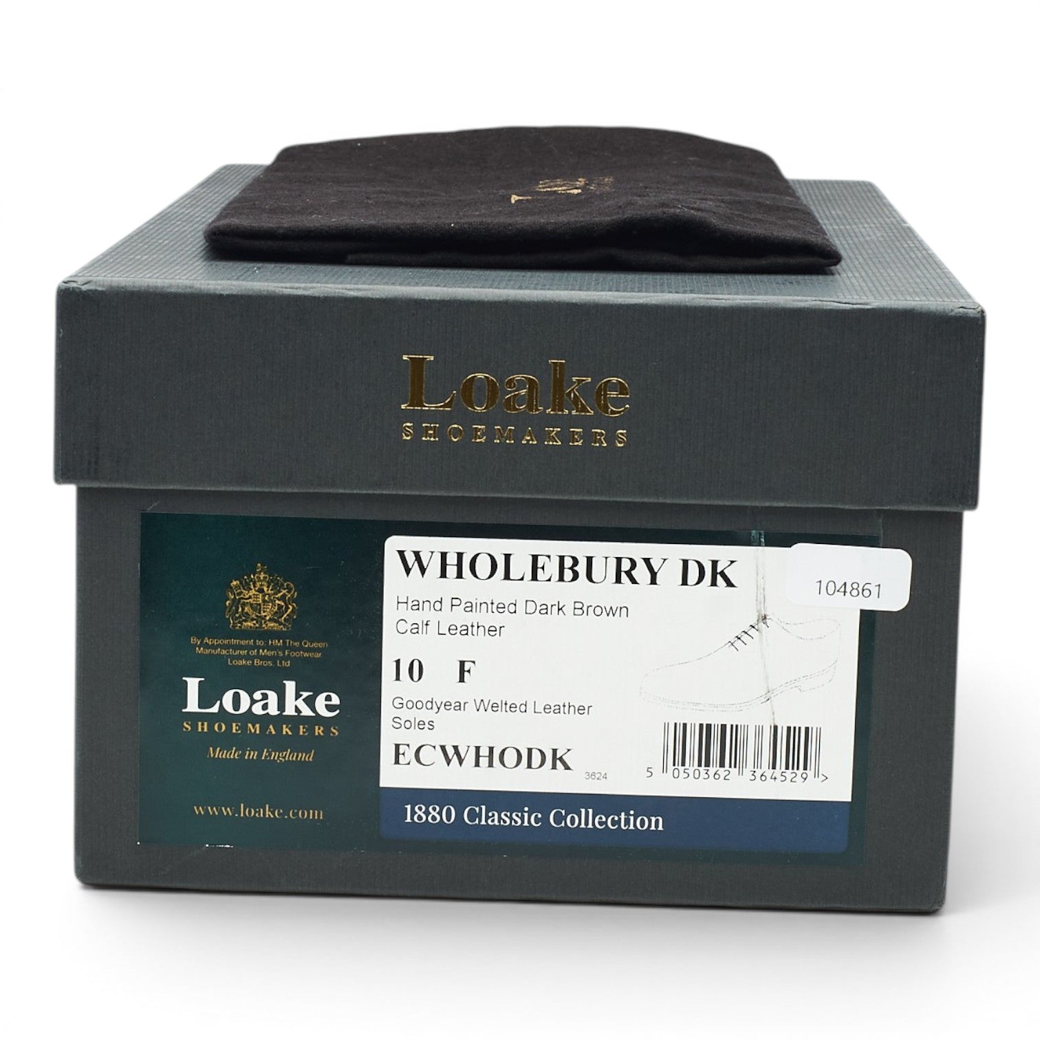 Loake 1880 Wholebury oxford cuir marron foncé UK 10