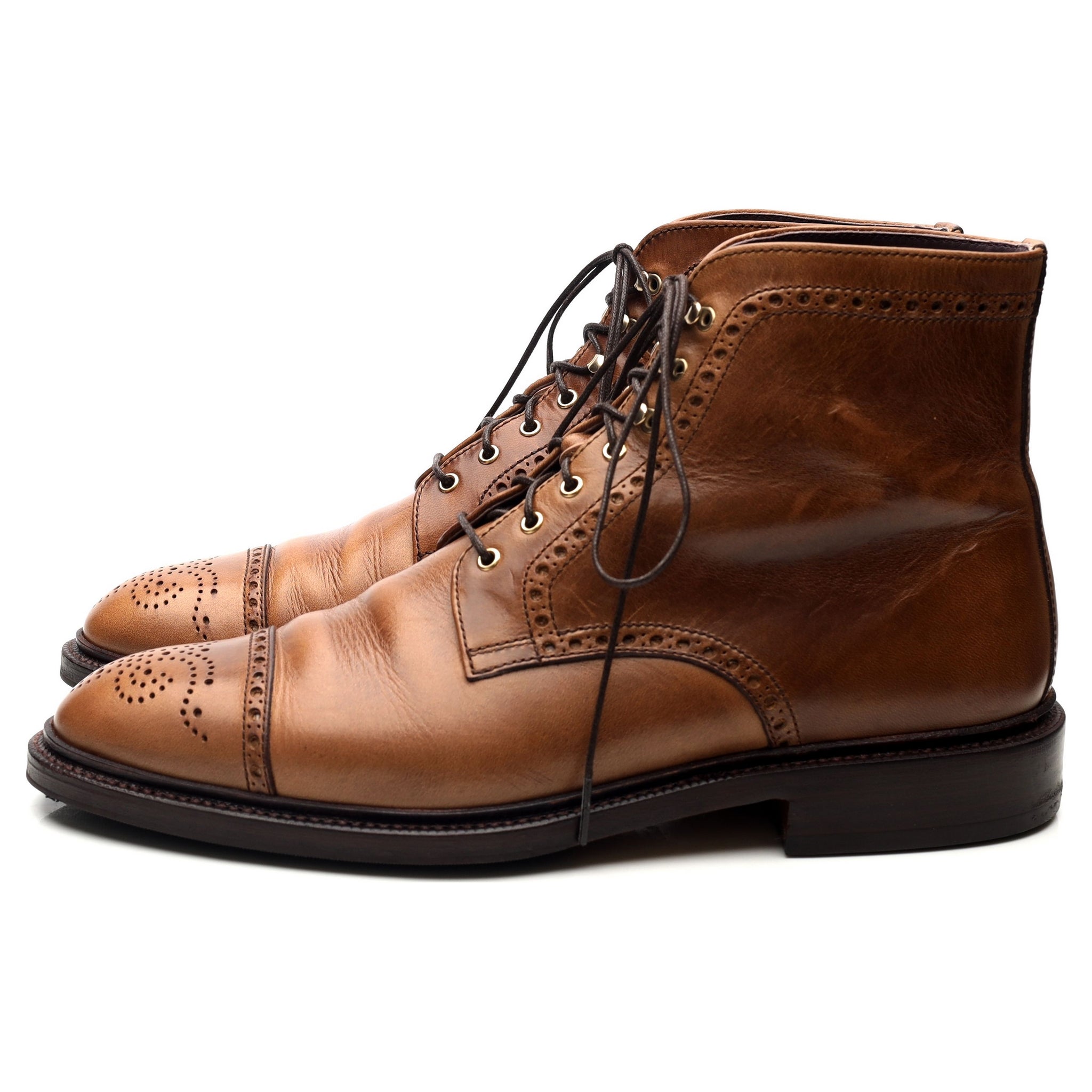 Carmina 80780 boots brogue cuir marron clair UK 9 confort