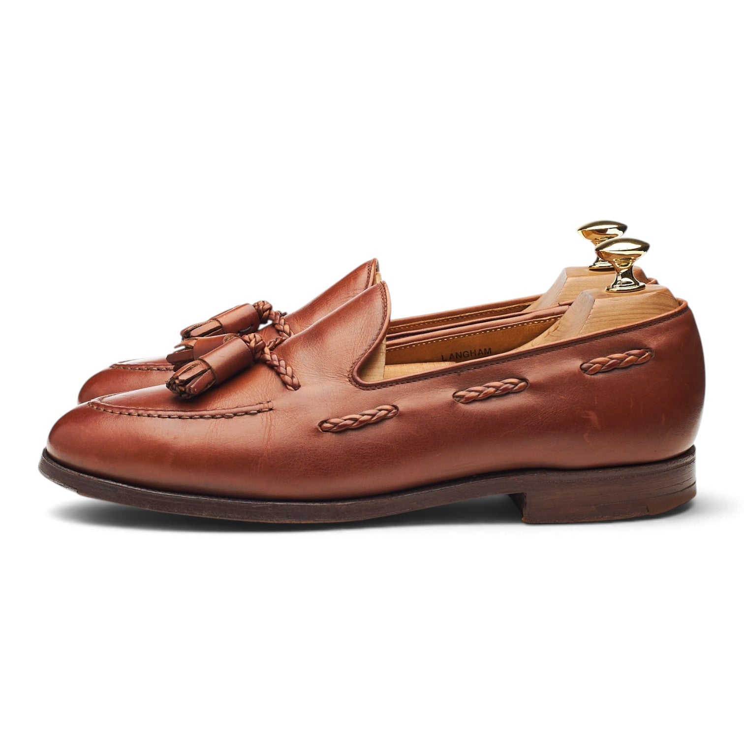 Crockett & Jones Langham mocassin cuir camel pointure 6