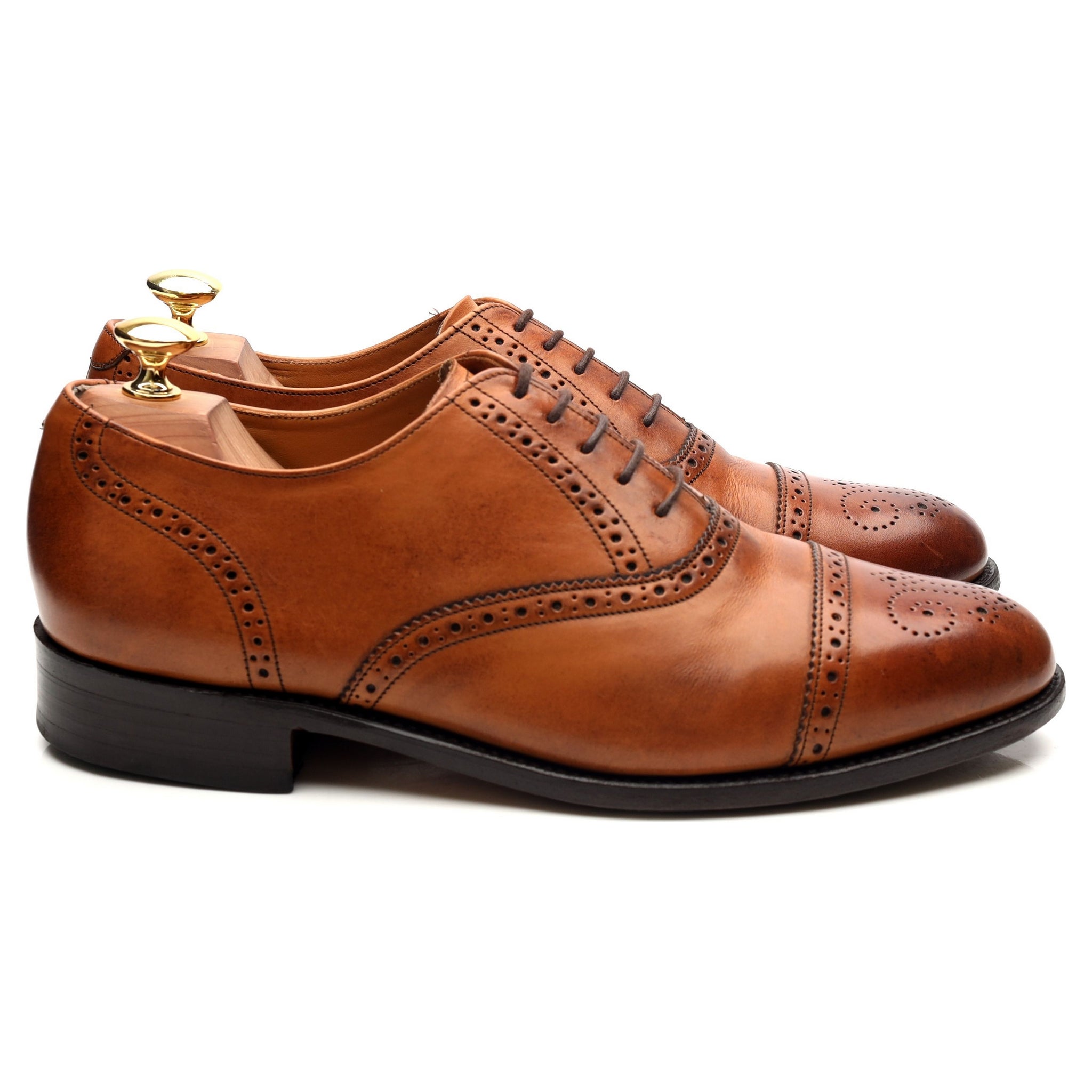 Barker Wallace oxford semi-brogue cuir marron UK 8