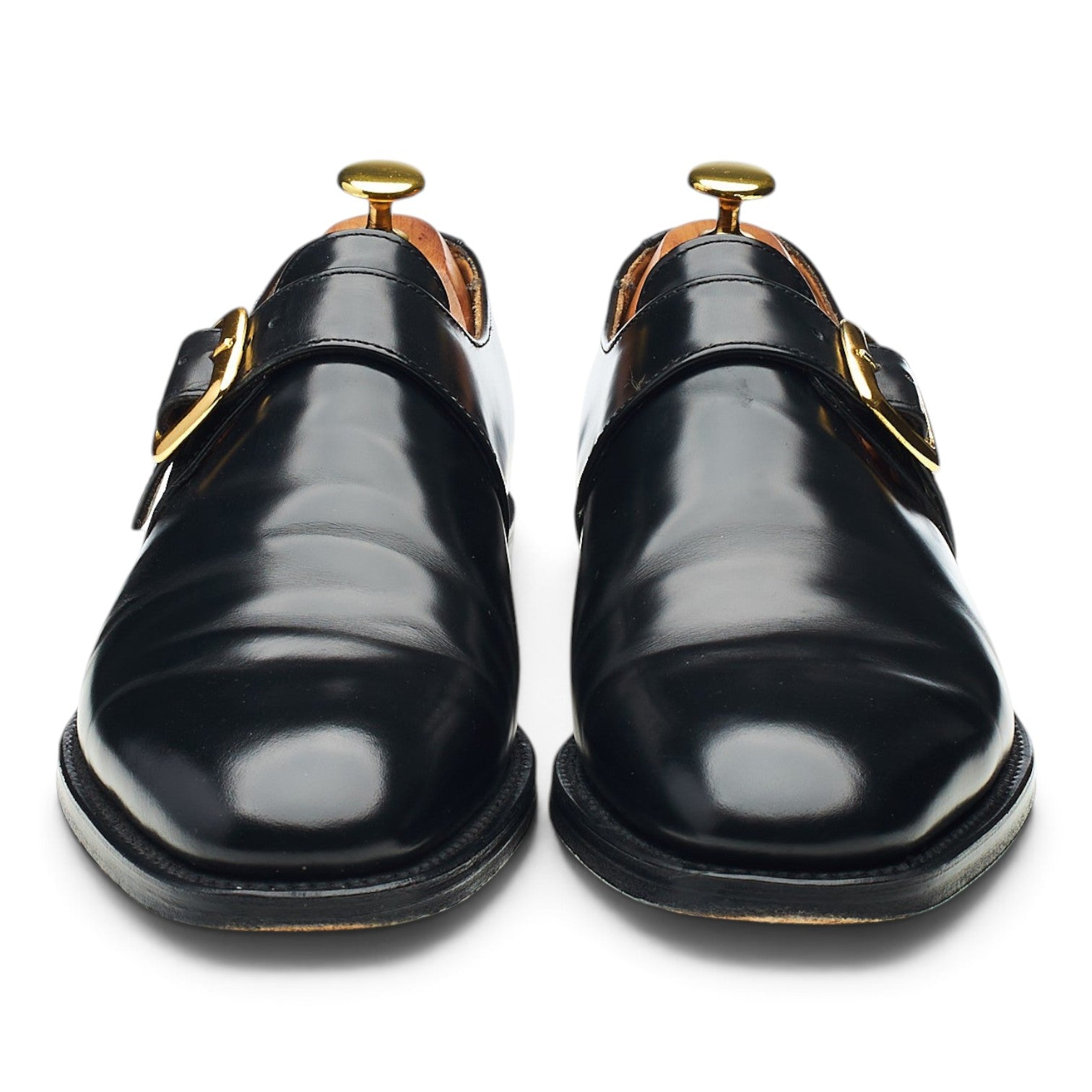 Loake Paisley chaussures monk cuir noir boucle UK 8