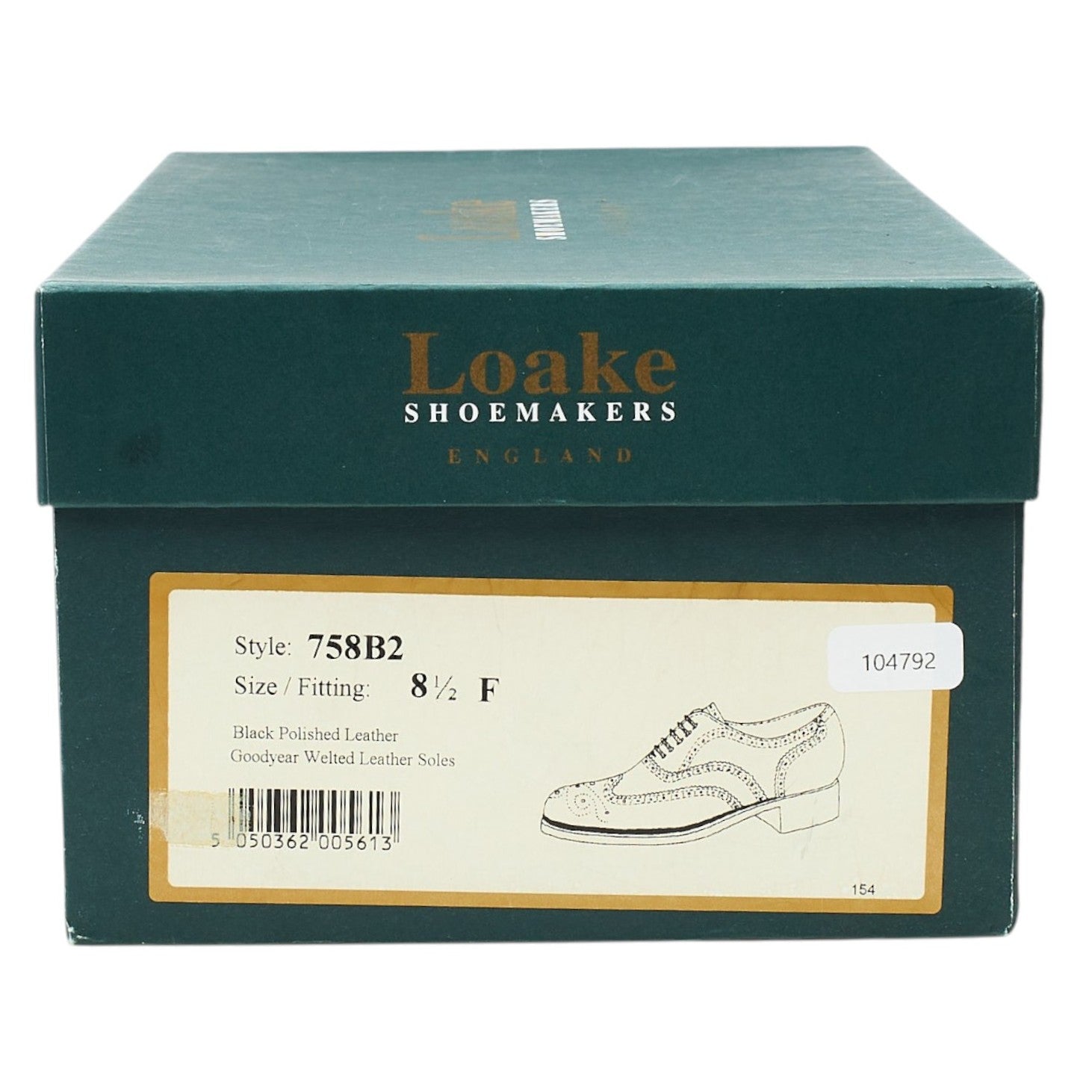Loake 758 oxford brogue cuir noir UK 8.5