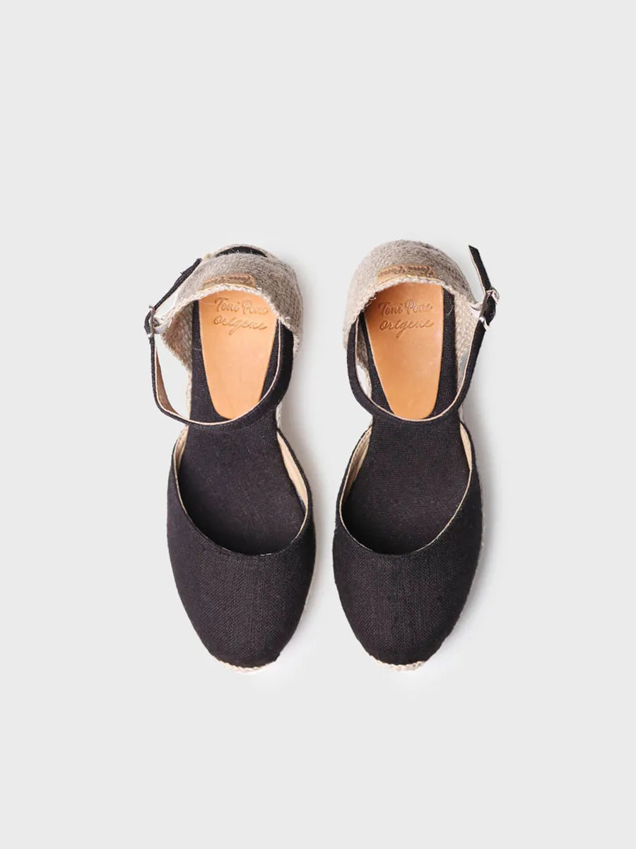 Toni Pons Laia-NT espadrilles compensées lin noir