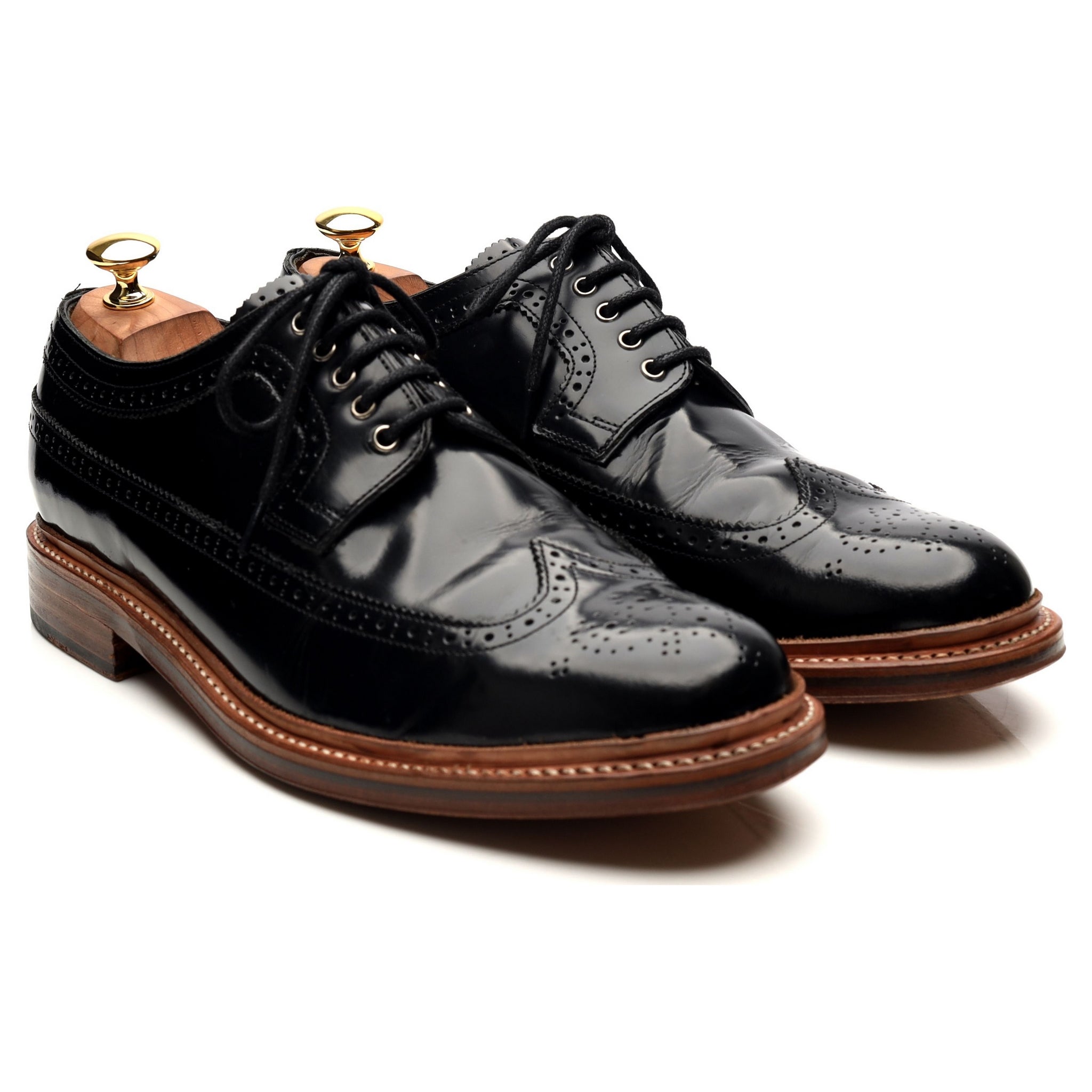 Grenson Sid derby brogues cuir noir 10 UK