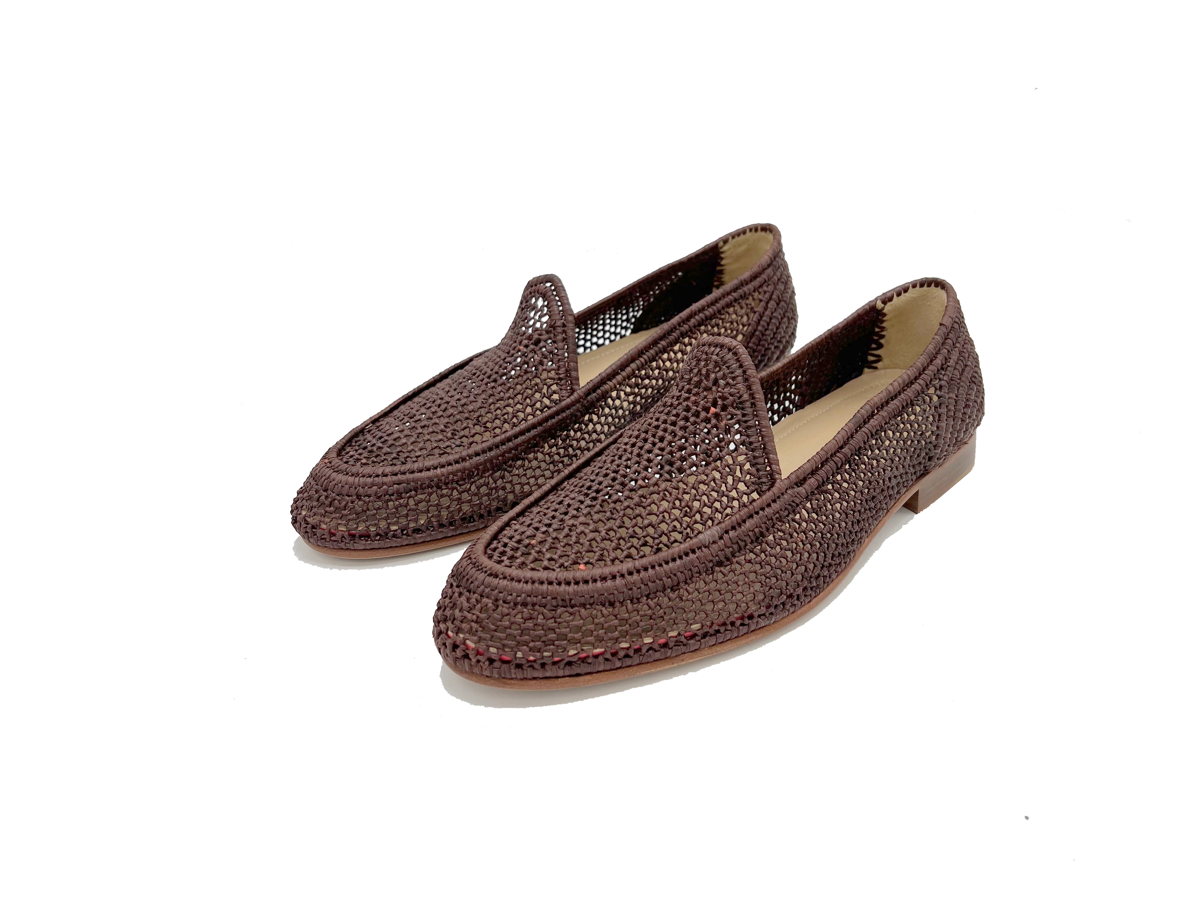 Contre-Allée Sultan mocassin raphia naturel homme
