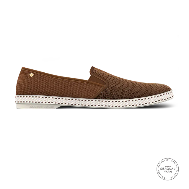 Rivieras Classic Toile Filet Marron slip on coton