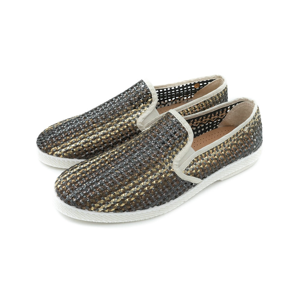 Rivieras Lord 3114 espadrille noir jaune tissé
