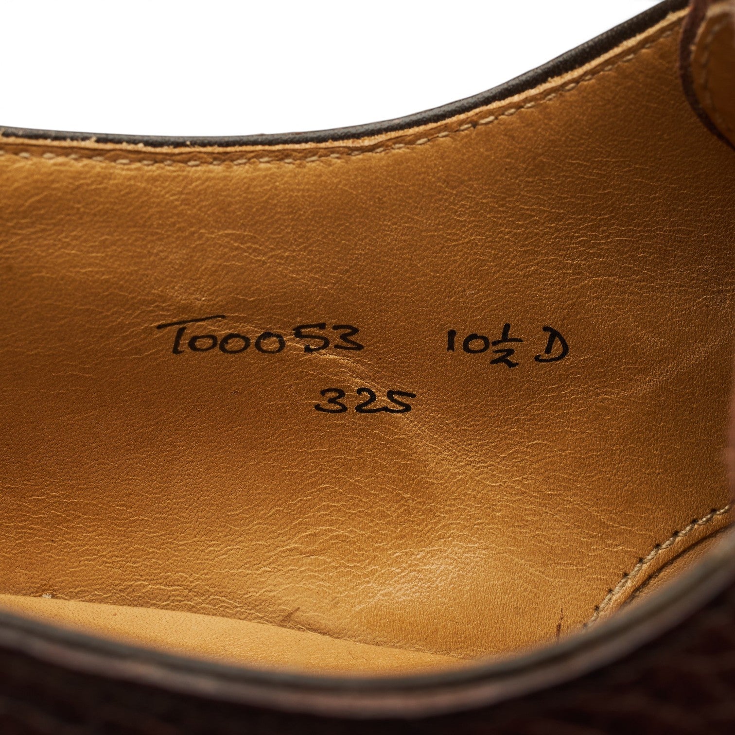 Peal & Co derby cuir grain marron pointure UK 9.5