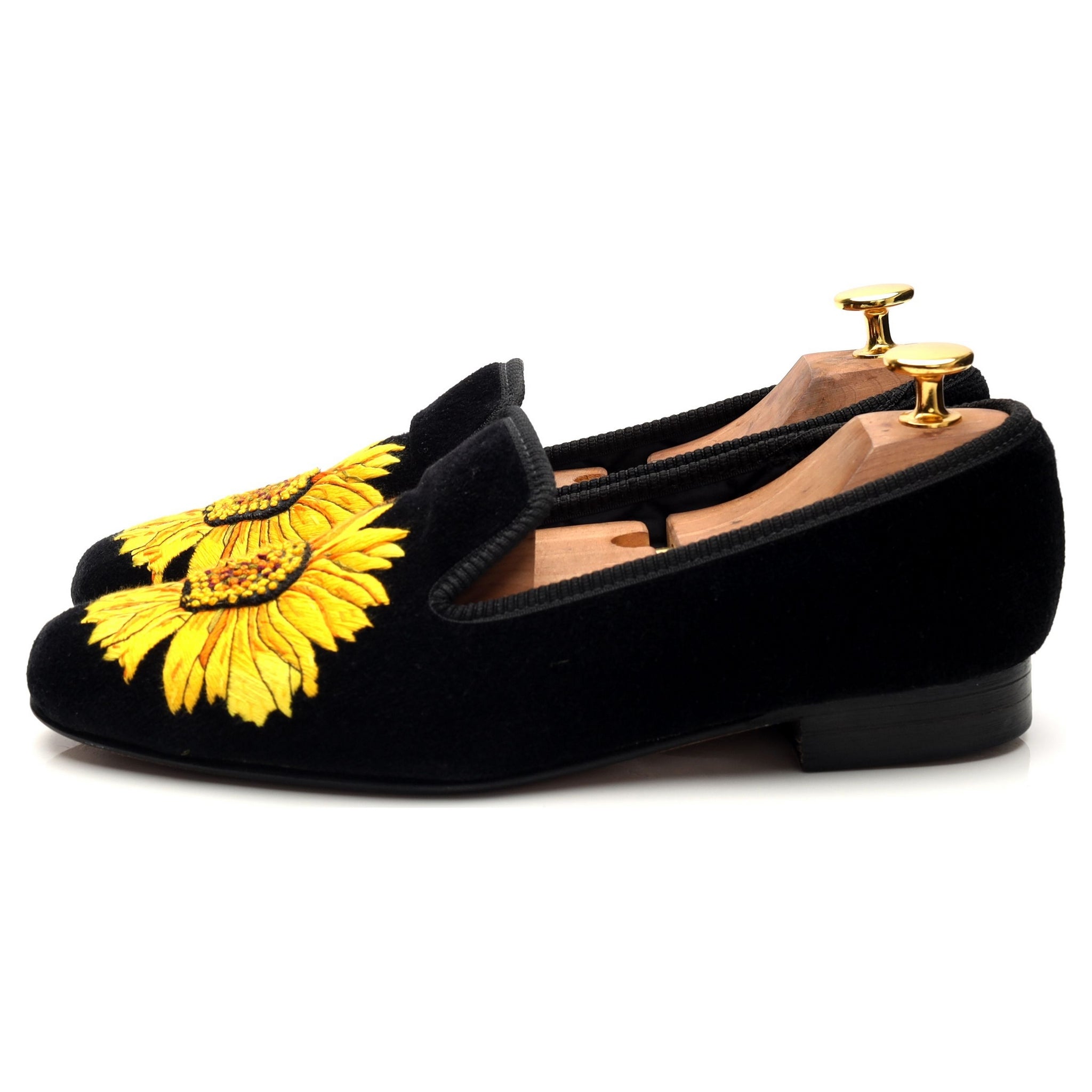 Crockett & Jones Sunflower pantoufles velours noir UK 5