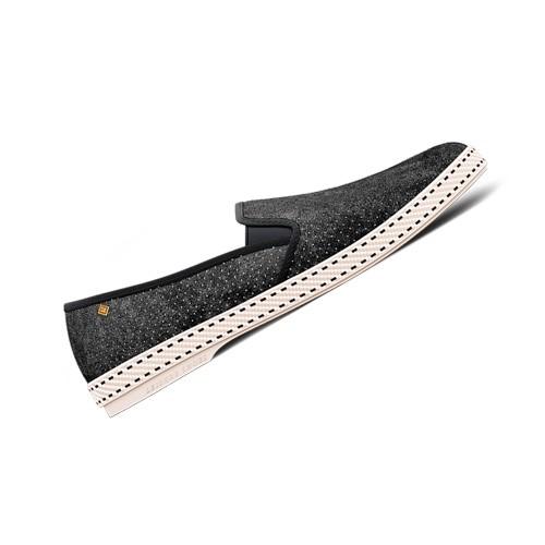 Rivieras Classic Suede Noir espadrilles cuir noir