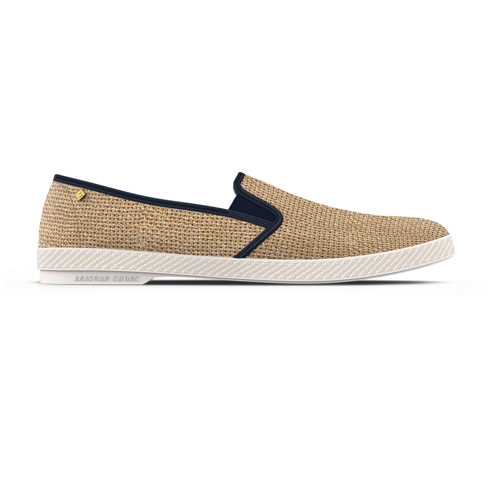 Rivieras Classic Nudude Biais espadrilles marine raphia