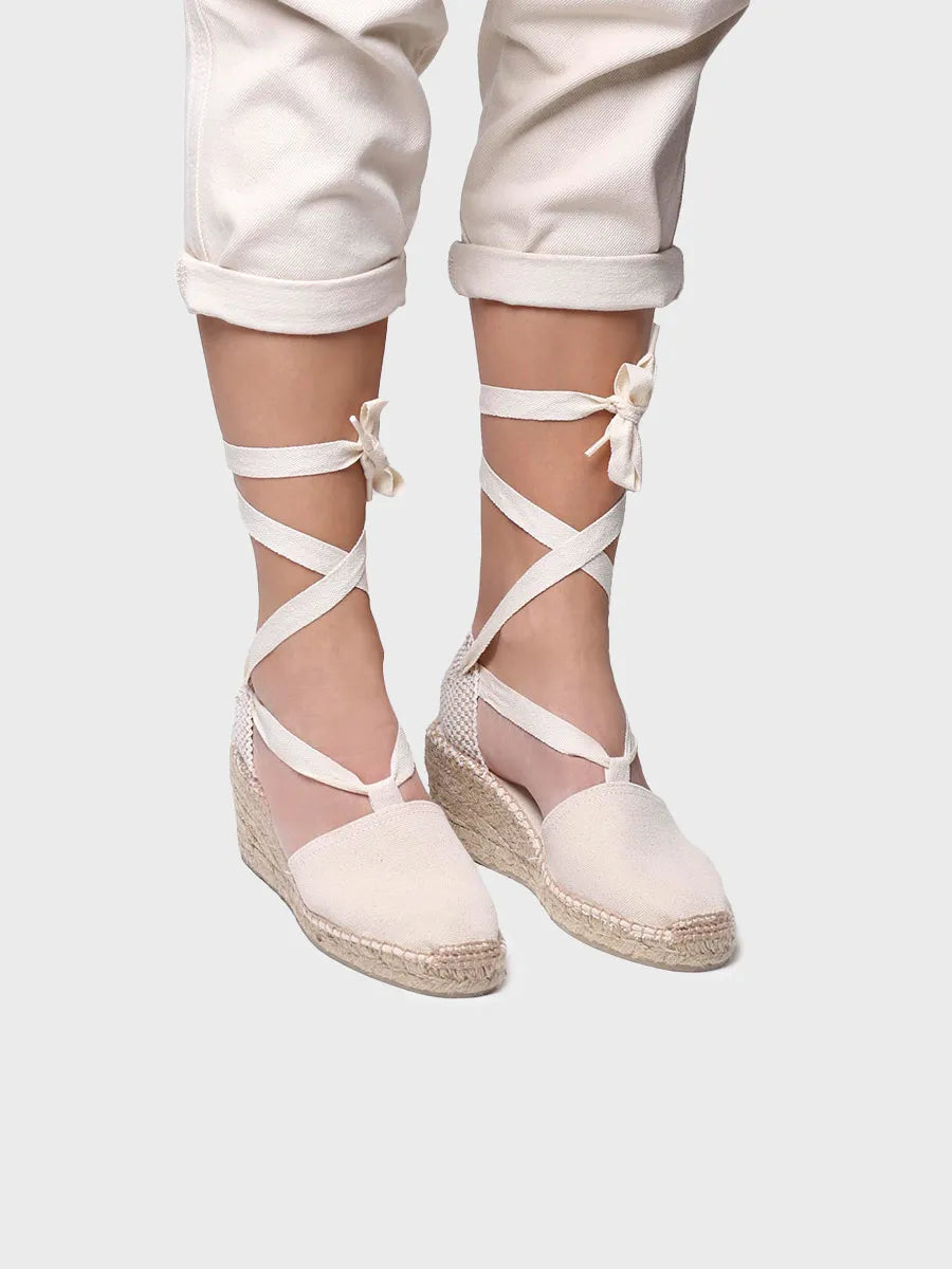 Toni Pons Valencia espadrille femme écru lacets vegan
