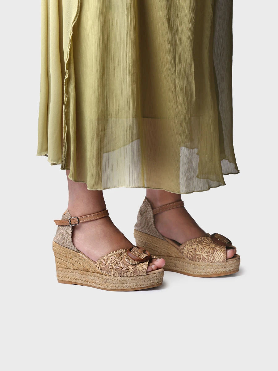 Toni Pons LIA-RF espadrille compensée raphia bicolore