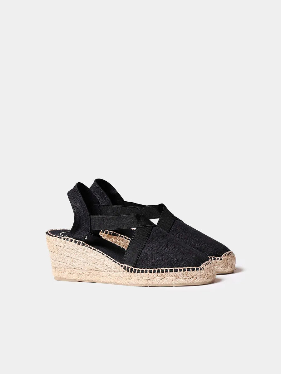 Toni Pons Ter espadrilles compensées femme noir vegan