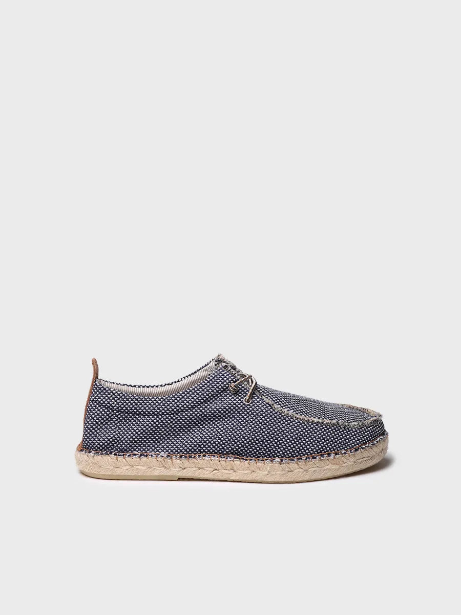 Toni Pons Oscar espadrille homme toile à lacets bleue