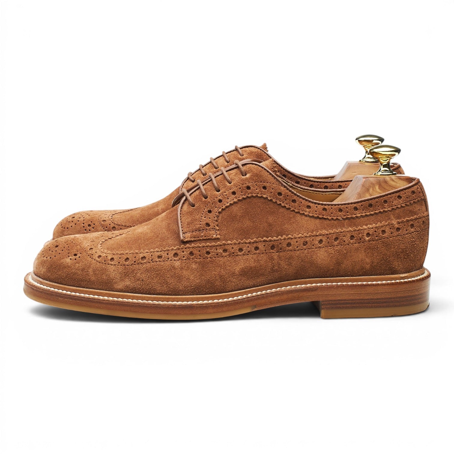Brunello Cucinelli Derby Brogues Daim Marron UK 7
