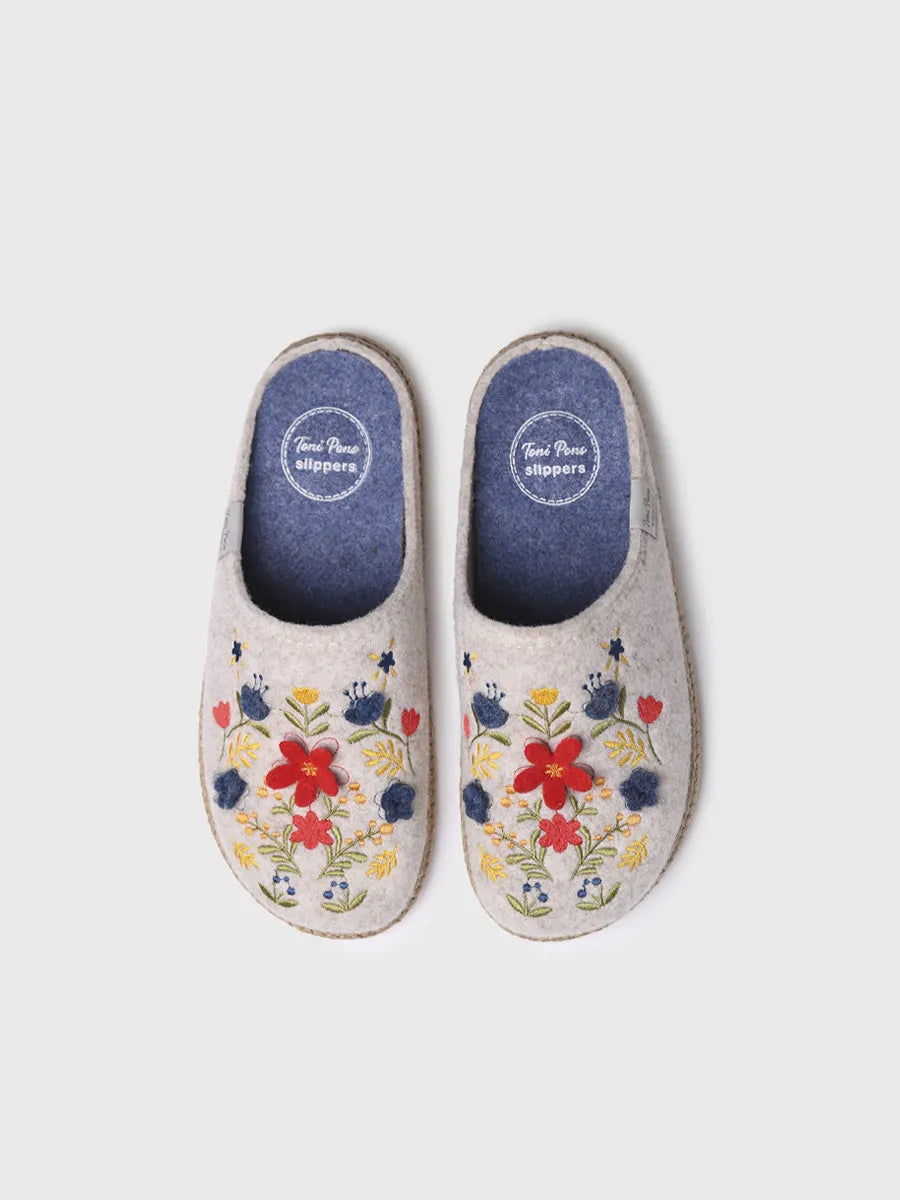 Toni Pons DELI-EF chaussons feutre fleurs femme