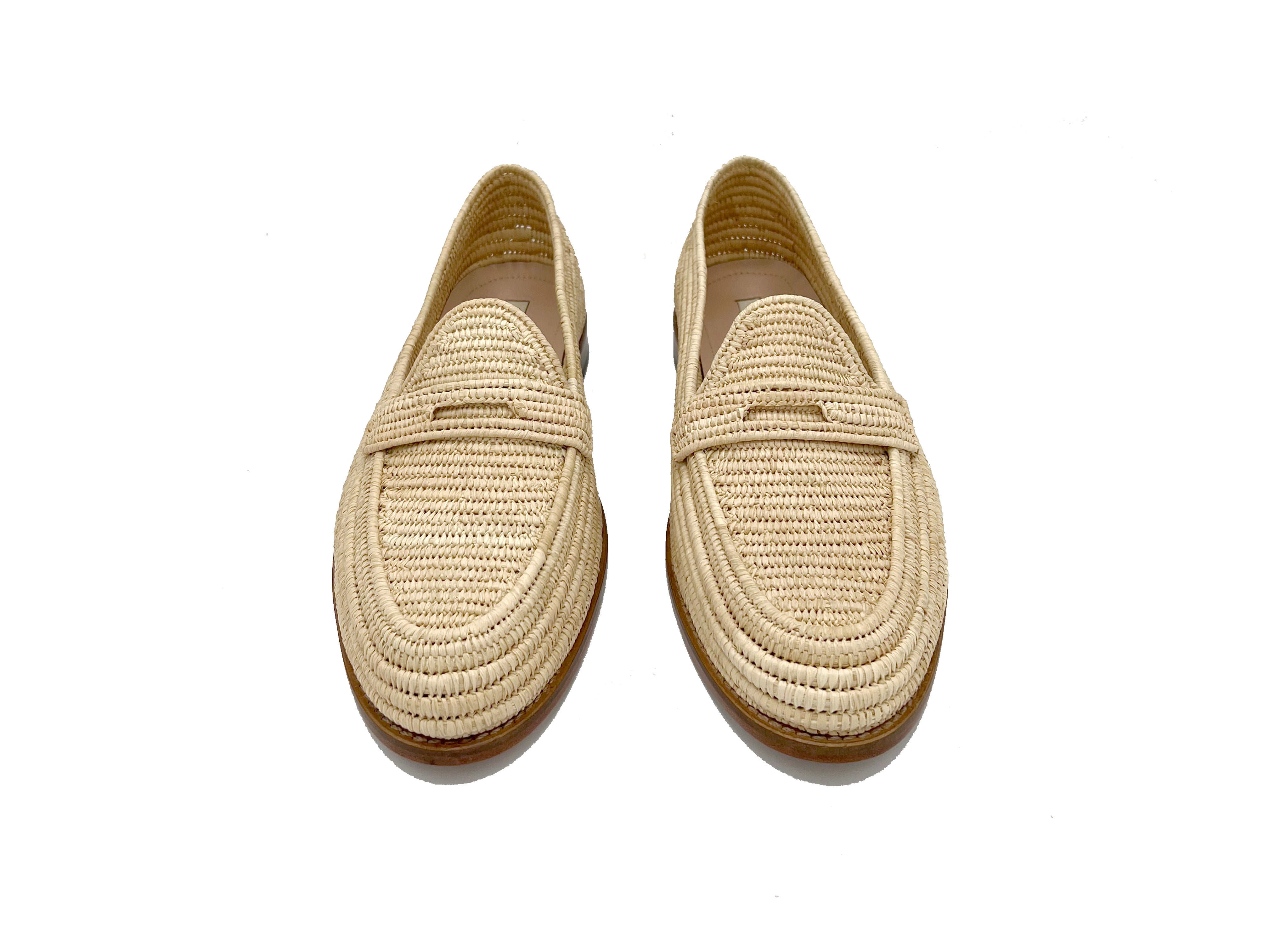 Contre-Allée Polo mocassin raphia naturel vert