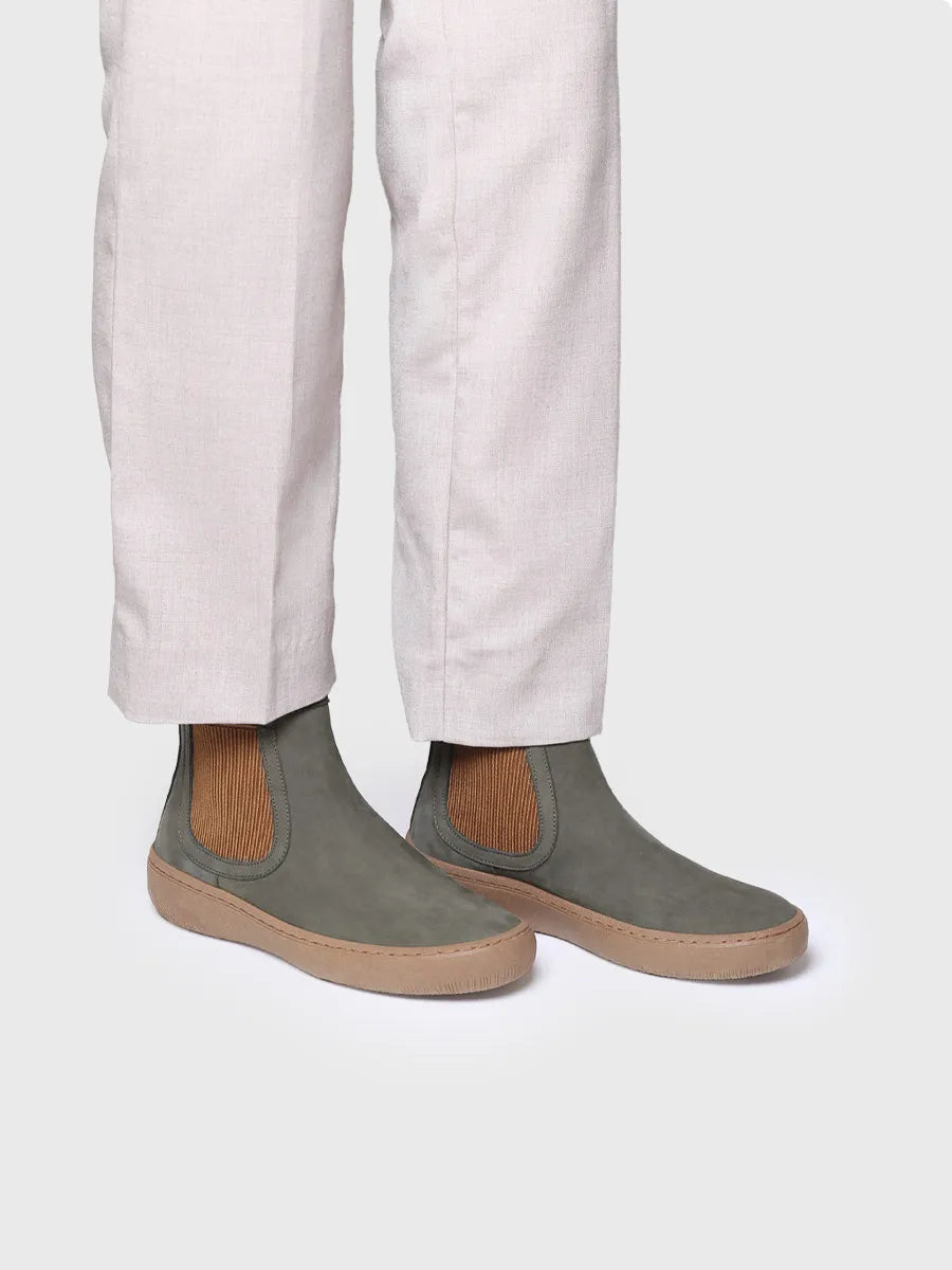 Toni Pons Serra bottine nubuck kaki élastiques