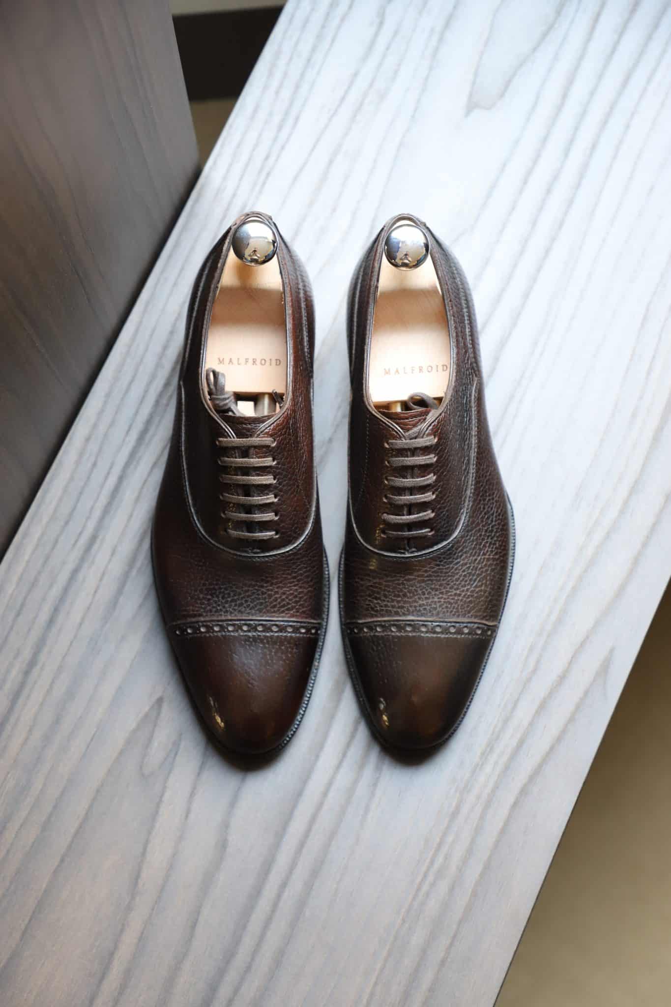 Malfroid Astoria richelieu cuir grainé chocolat