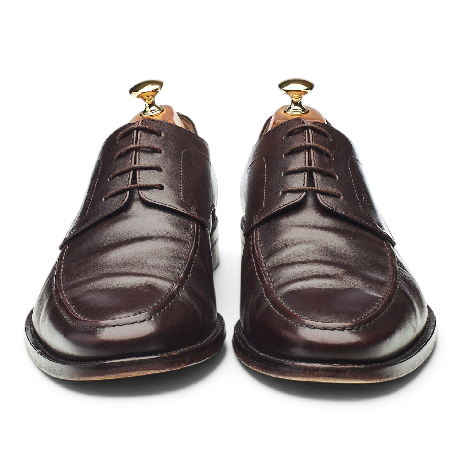 Salvatore Ferragamo derby tablier cuir marron UK 10.5 EE