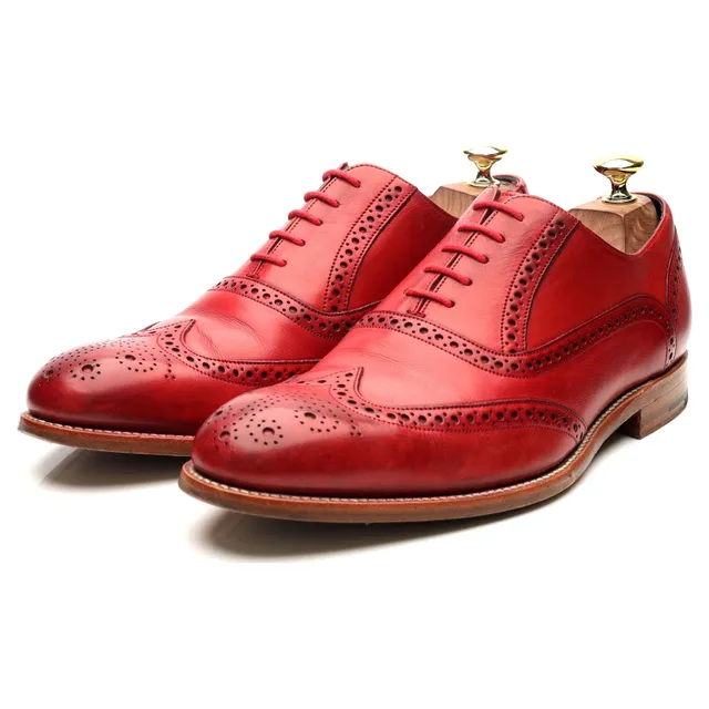 Barker Valiant richelieu brogue cuir rouge UK 7,5