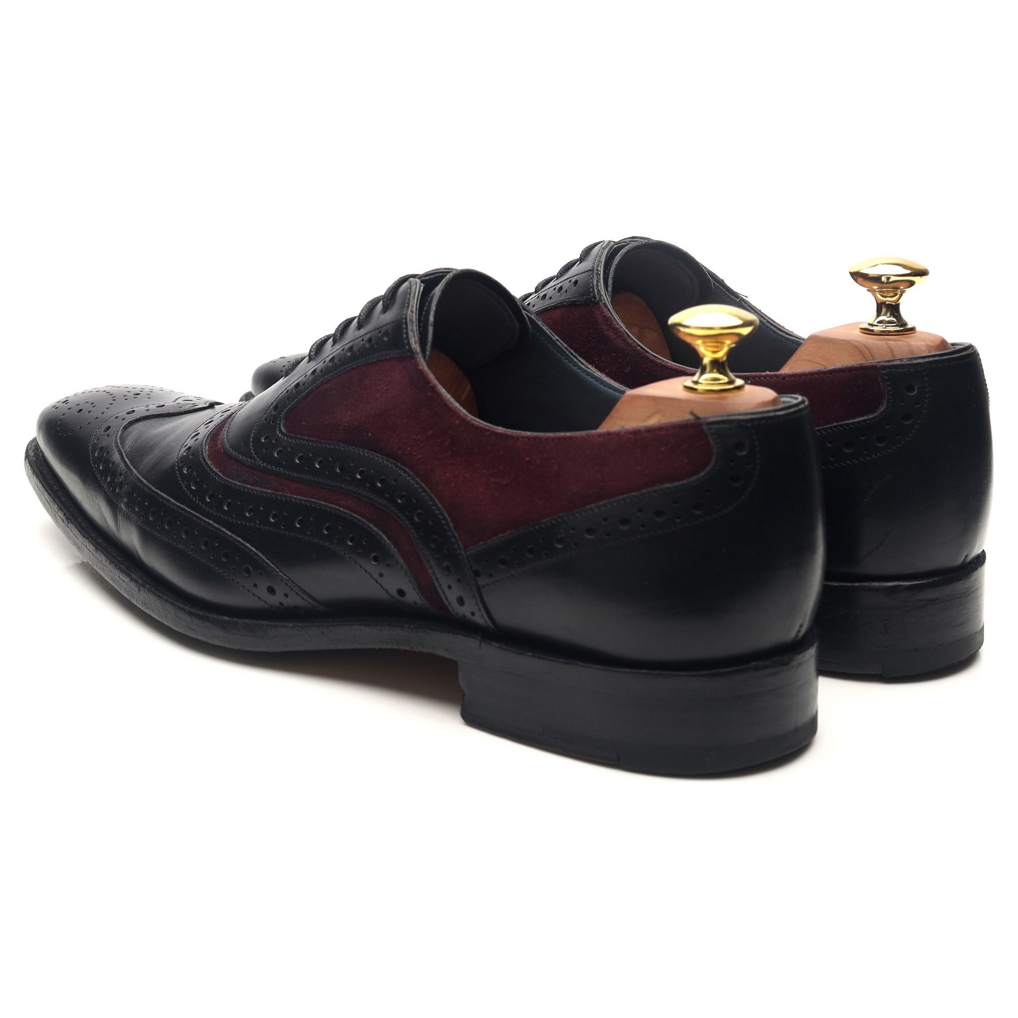 Barker McClean richelieu brogue cuir noir pointure UK 8