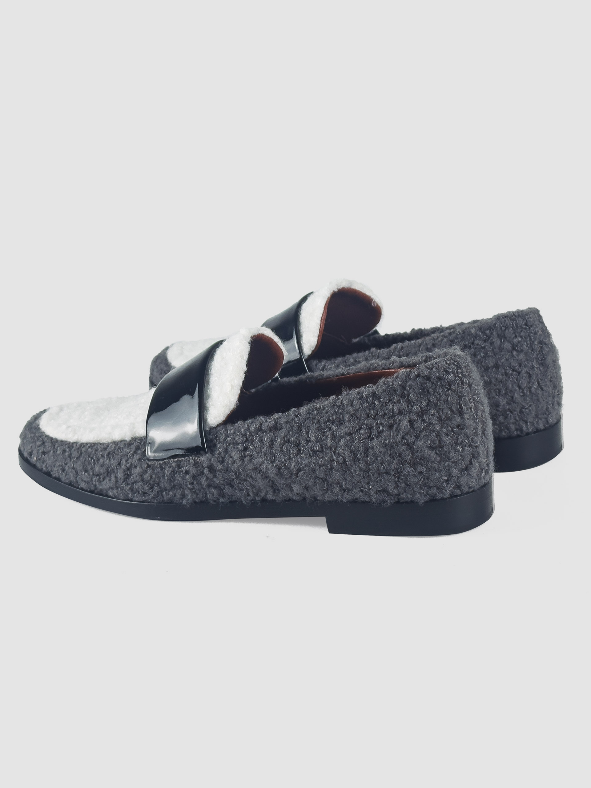 Lorena Paggi mocassins teddy gris tissu doux