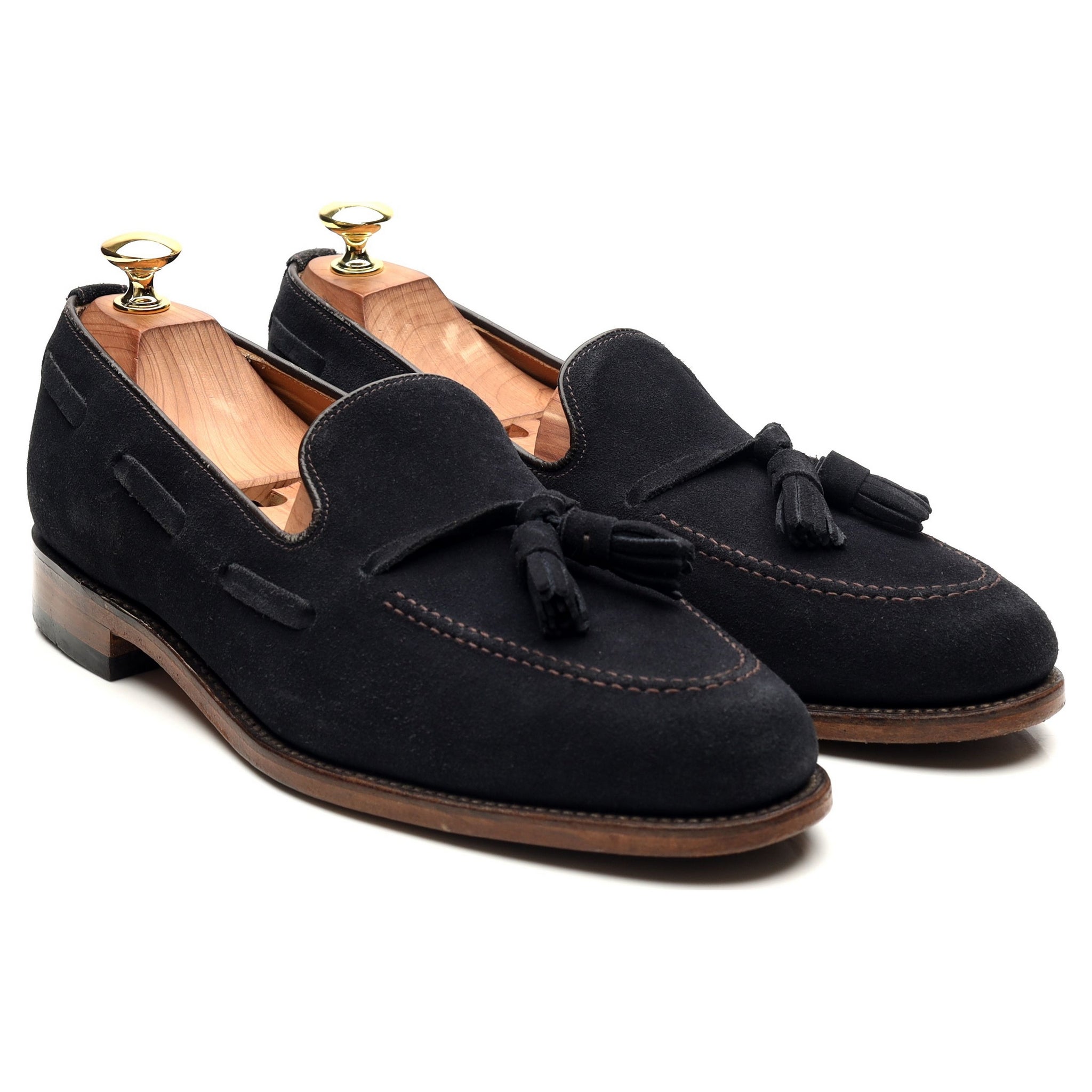 Loake Lincoln mocassins daim bleu marine UK 8