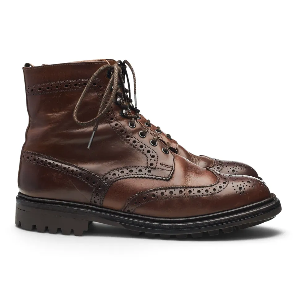 Grenson bottines brogues cuir marron foncé UK 8