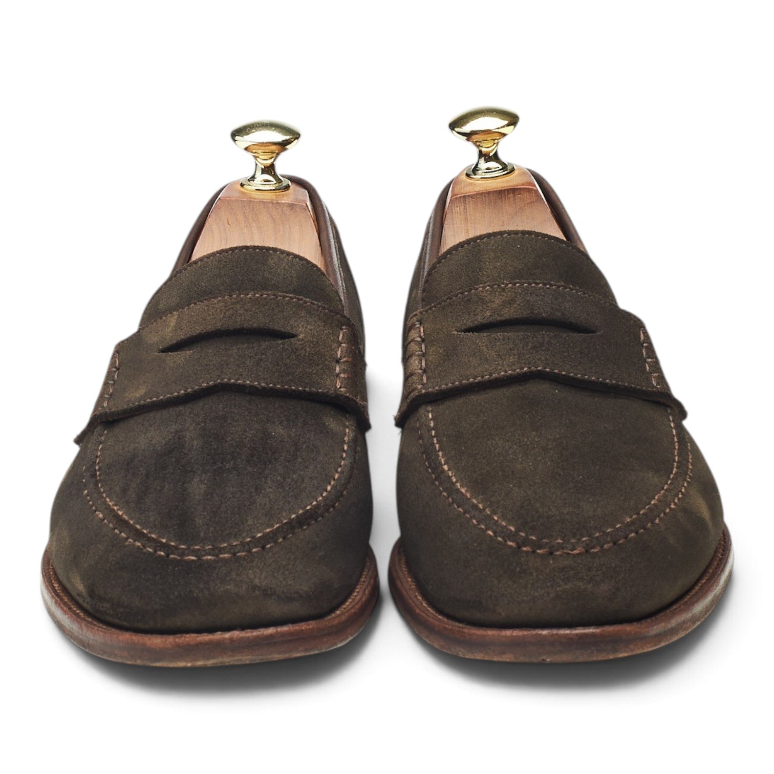 Crockett & Jones Seaton mocassins daim vert 7