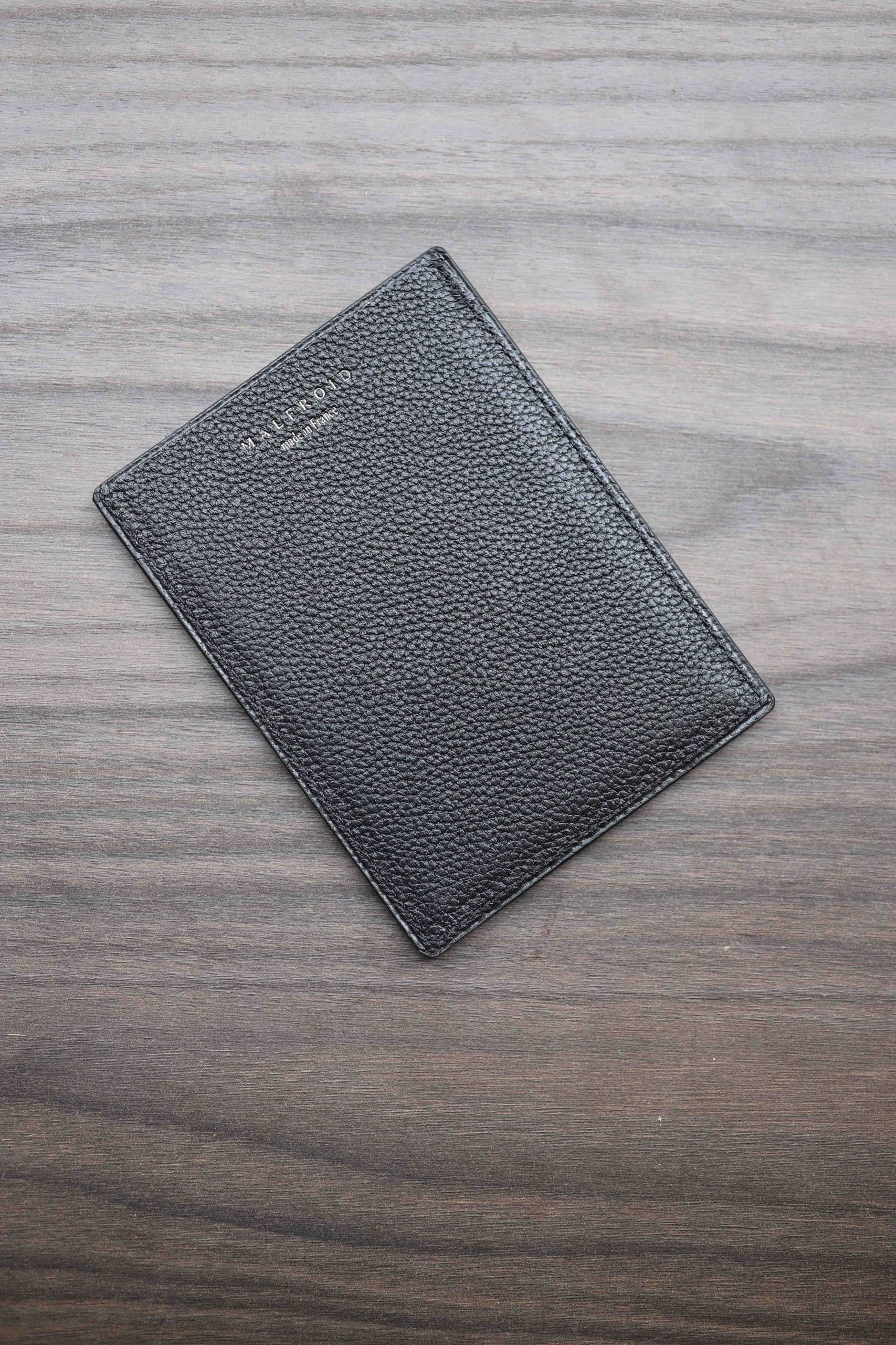 Malfroid porte-cartes cuir noir 8 cartes grainé