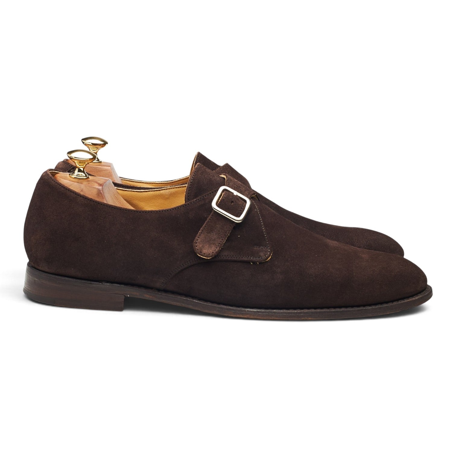 Tricker's Lewiston monks daim marron foncé UK 10 boucle unique