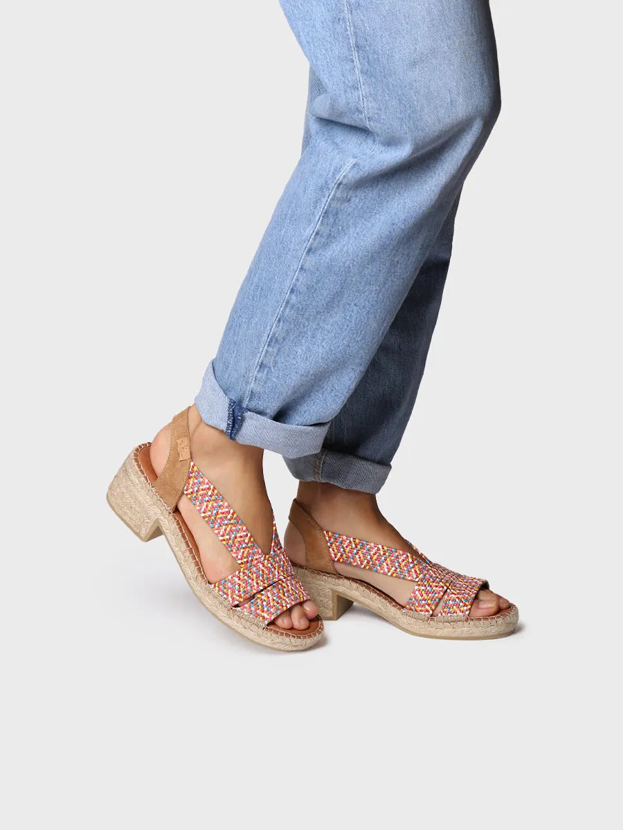 Toni Pons Dalyn espadrille talon large élastique bicolore