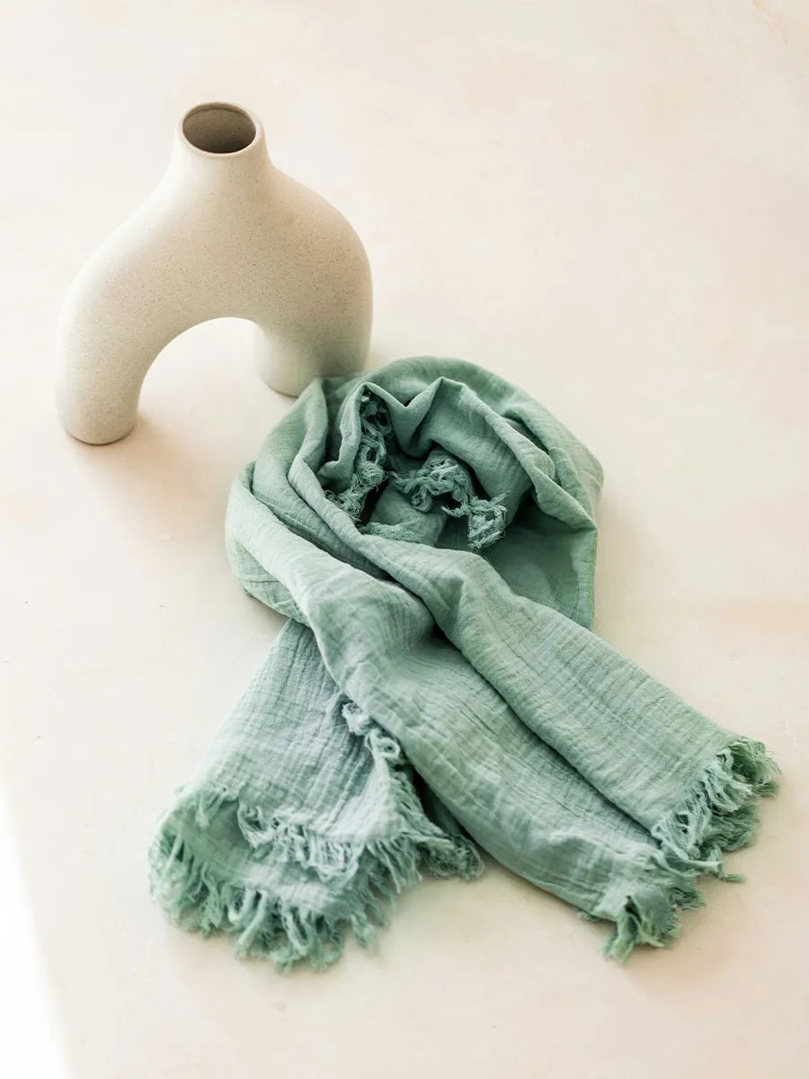 Toni Pons Fatima foulard coton menthe 120 cm
