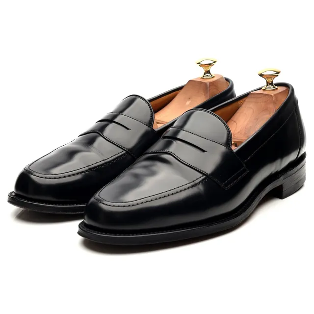 Loake Eton mocassin cuir noir pointure UK 9