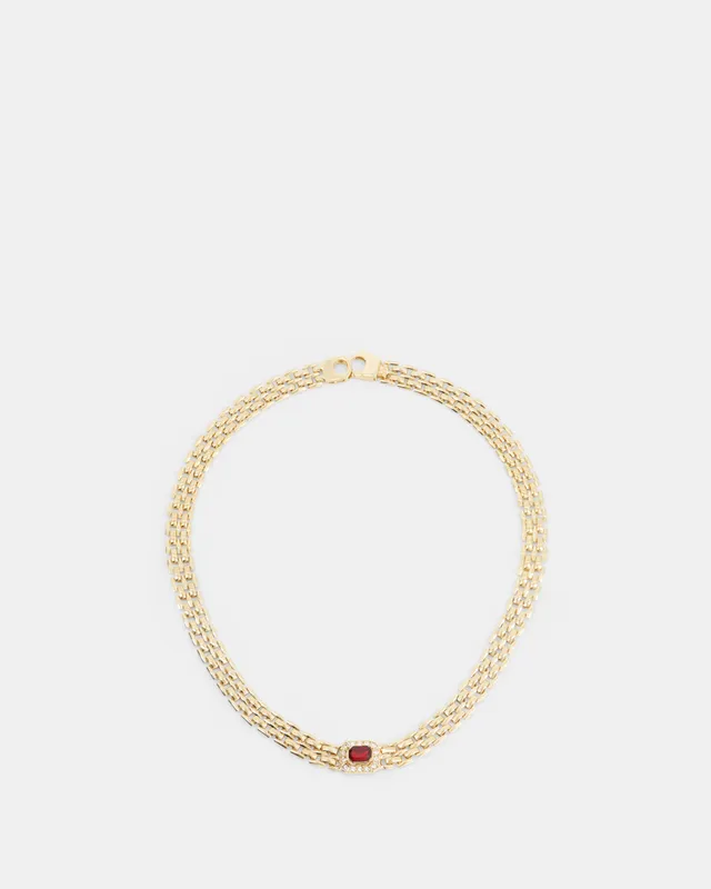 Nodaleto Ruby Venice Chain collier doré rubis