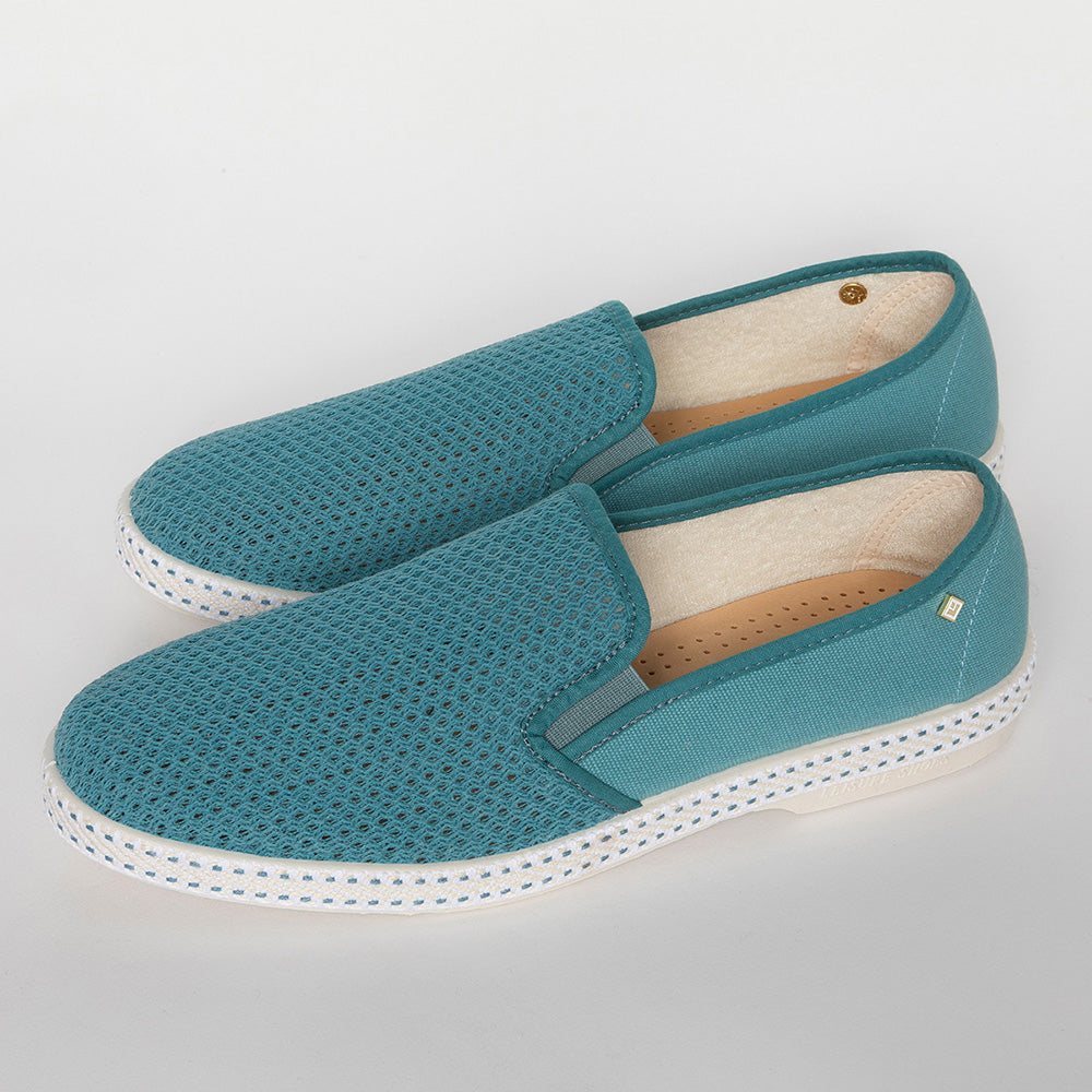 Rivieras Classic Toile Filet espadrilles aqua coton