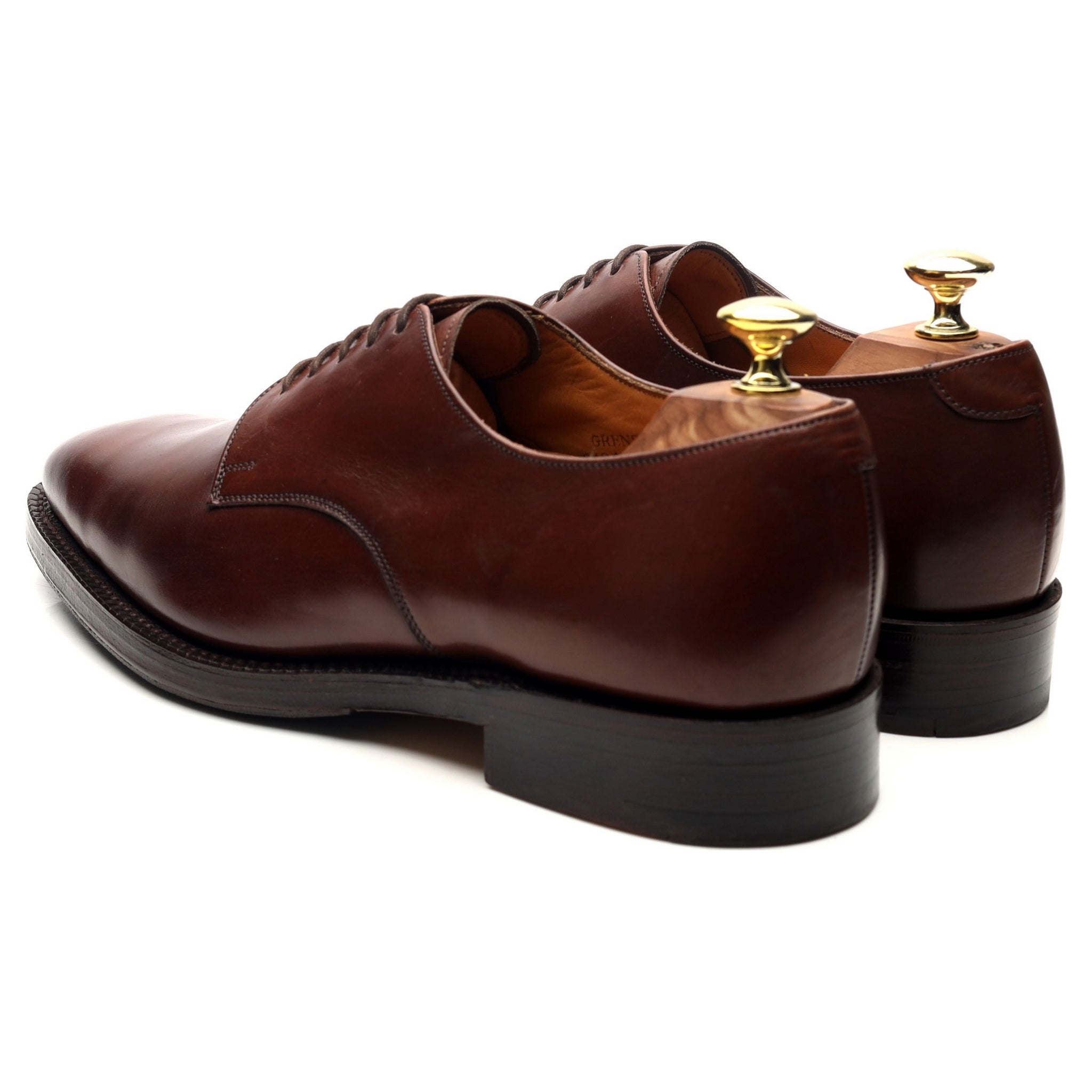 Grenson derby cuir marron vintage pointure UK 8