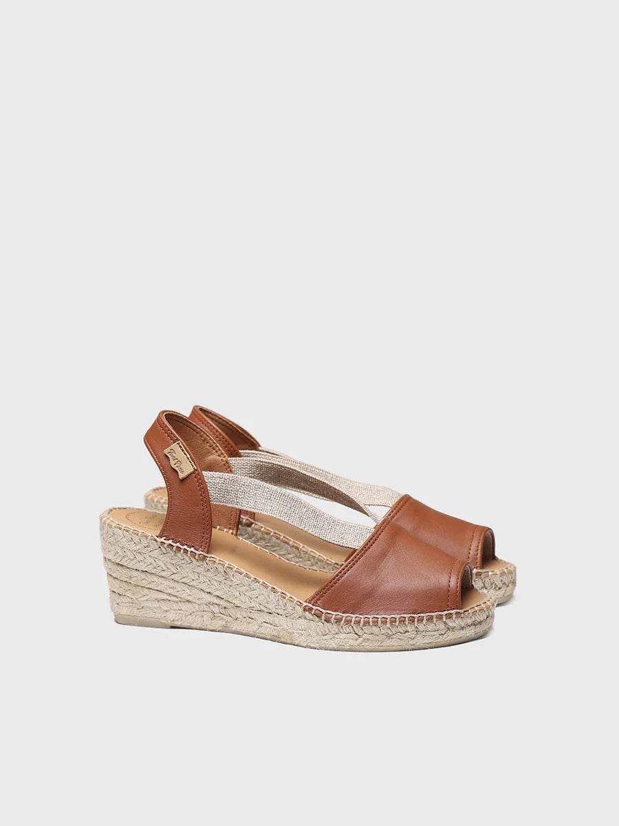 Toni Pons Teide-P espadrille cuir compensée 6 cm