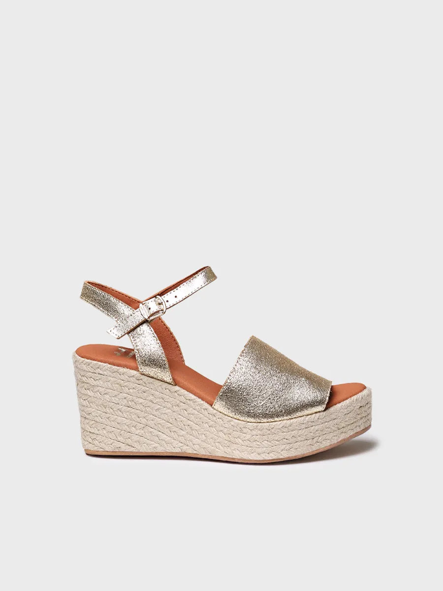 Toni Pons Tamara espadrille compensée cuir platino