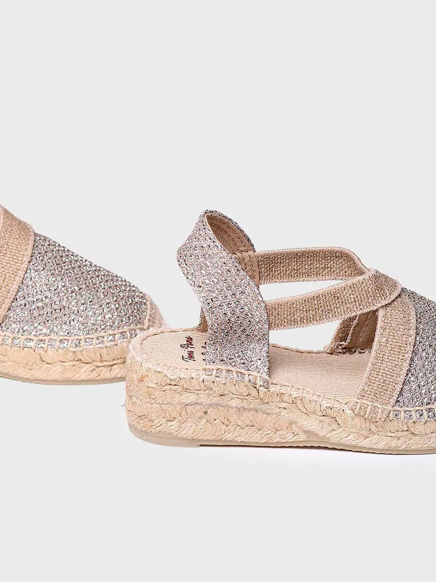 Toni Pons Edita-S espadrilles fille dorées compensées