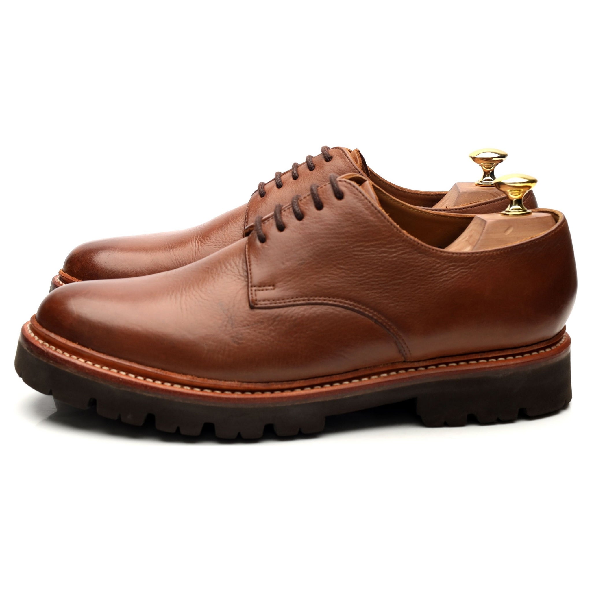 Grenson Curt derby cuir marron grainé pointure UK 8
